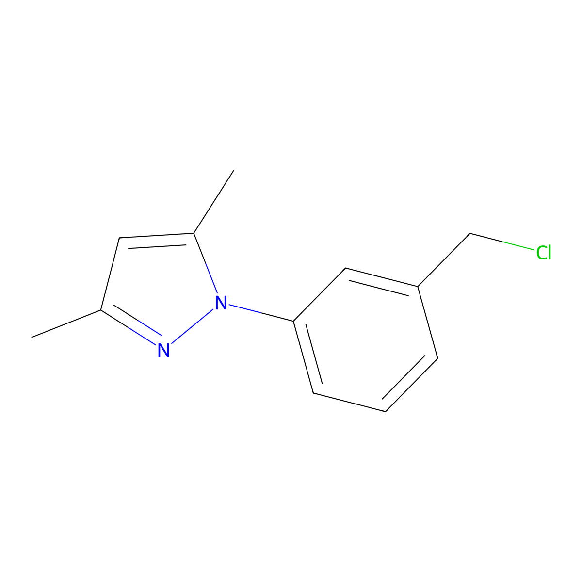 1-[3-(chloromethyl)phenyl]-3,5-dimethyl-1H-pyrazole molecular structure, CAS 1170394-63-4