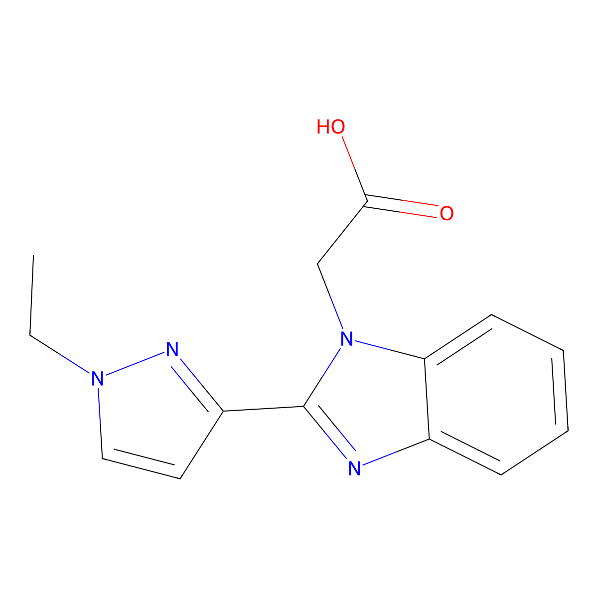 [2-(1-ethyl-1H-pyrazol-3-yl)-1H-benzimidazol-1-yl]acetic acid molecular structure, CAS 1170394-87-2