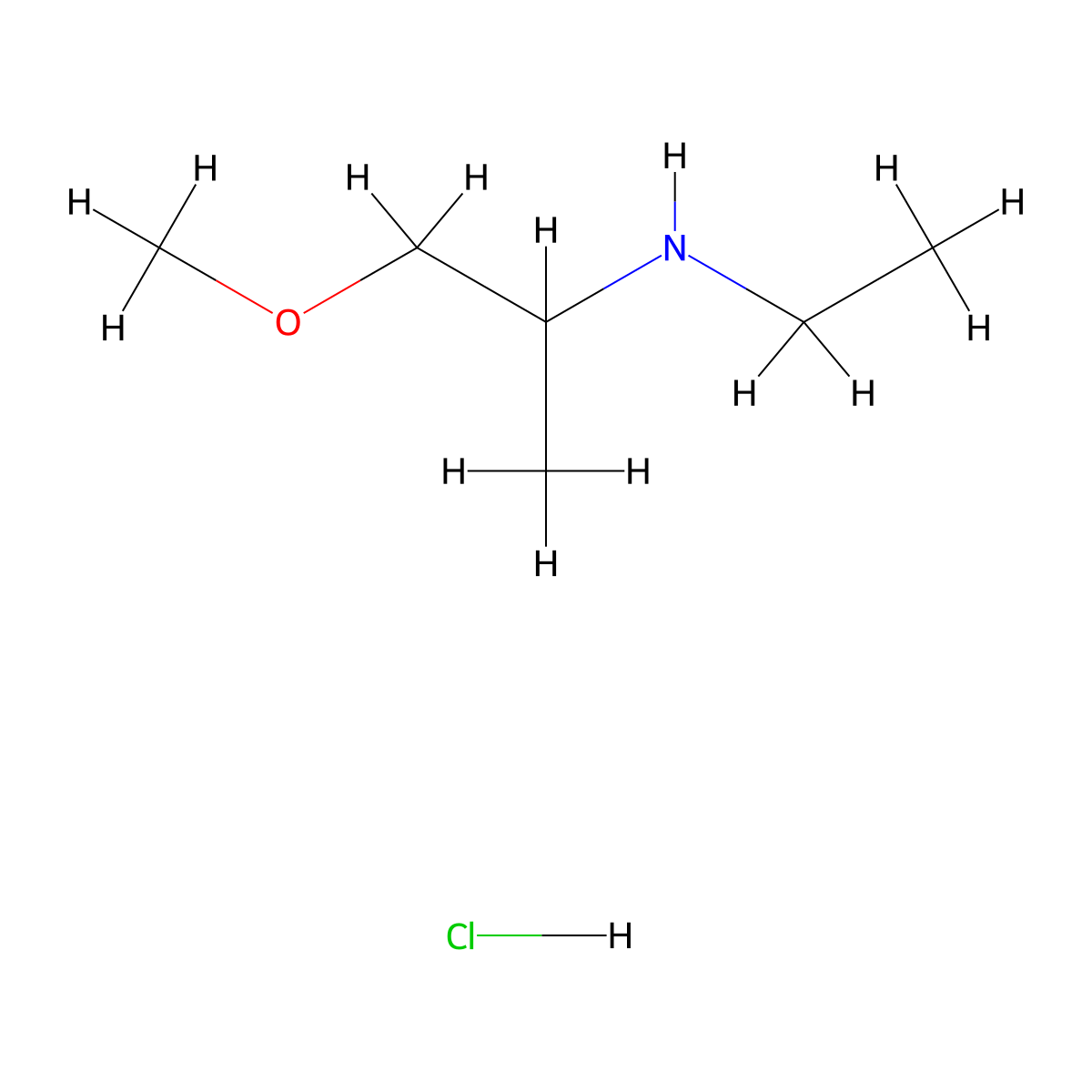 Ethyl(1-methoxypropan-2-yl)amine hydrochloride molecular structure, CAS 1170401-56-5
