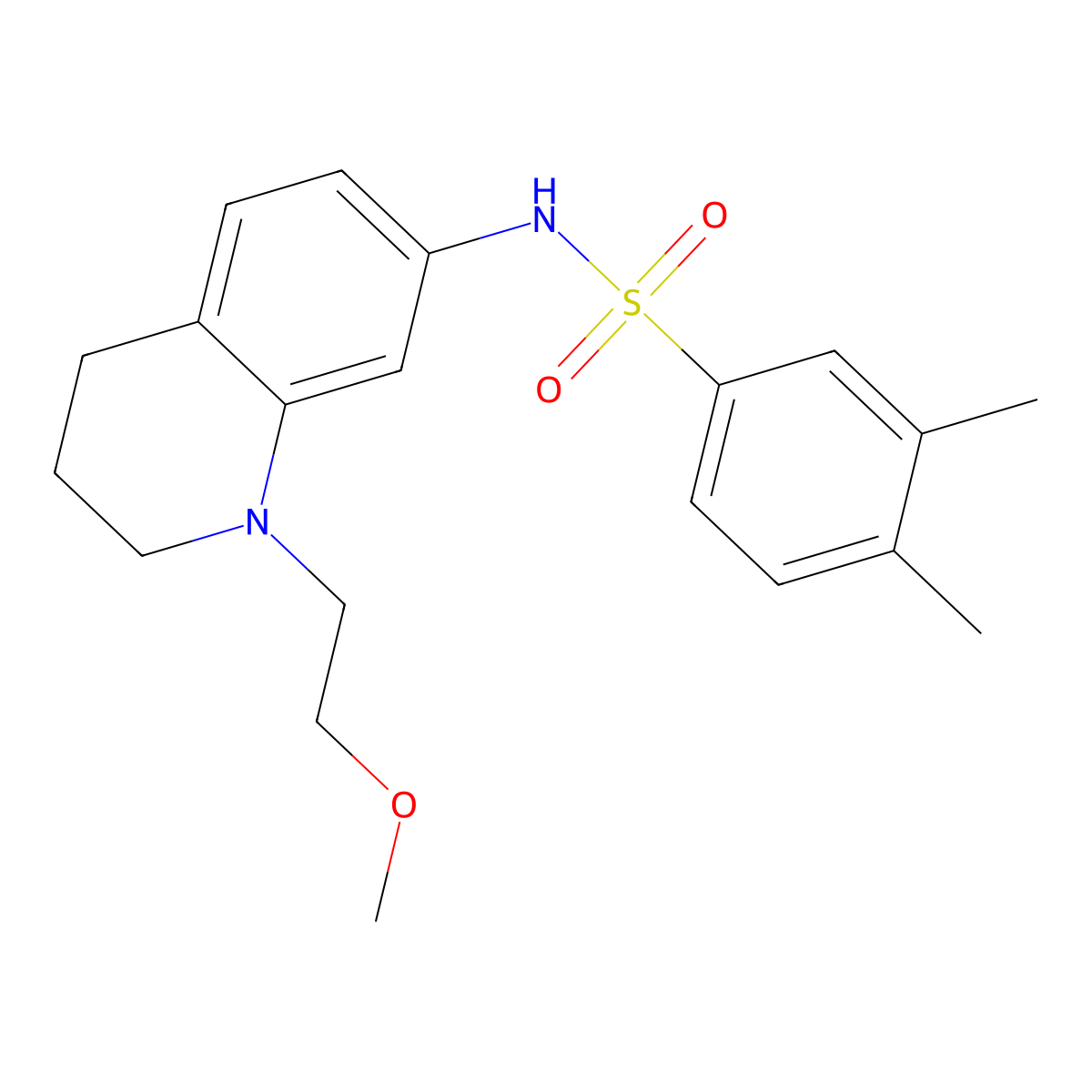 N-(1-(2-methoxyethyl)-1,2,3,4-tetrahydroquinolin-7-yl)-3,4-dimethylbenzenesulfonamide molecular structure, CAS 1170403-67-4