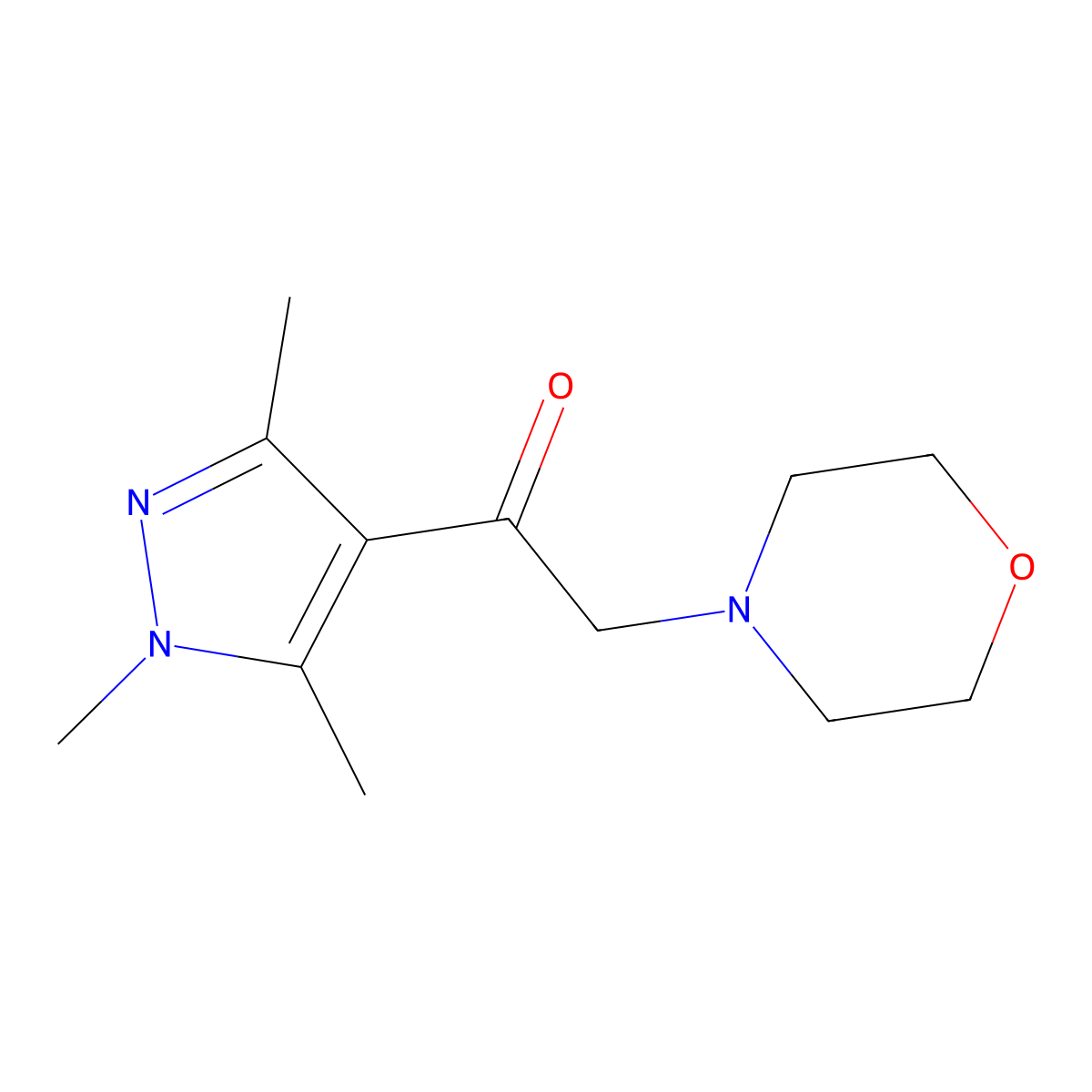 2-morpholin-4-yl-1-(1,3,5-trimethyl-1H-pyrazol-4-yl)ethanone molecular structure, CAS 1170406-61-7