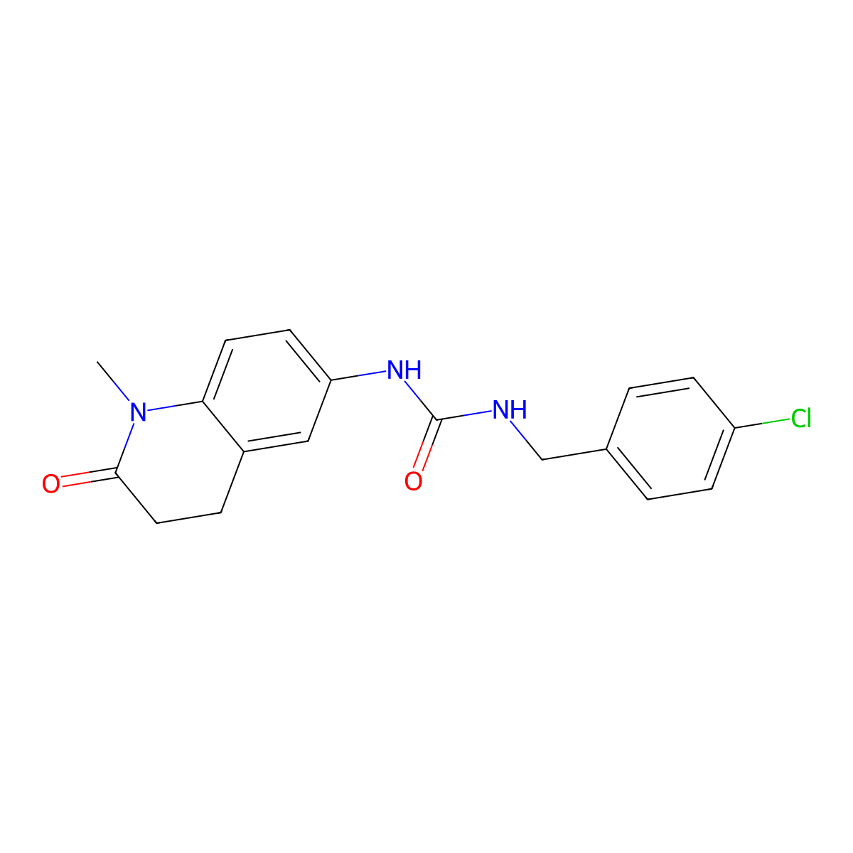 1-(4-Chlorobenzyl)-3-(1-methyl-2-oxo-1,2,3,4-tetrahydroquinolin-6-yl)urea molecular structure, CAS 1170408-64-6