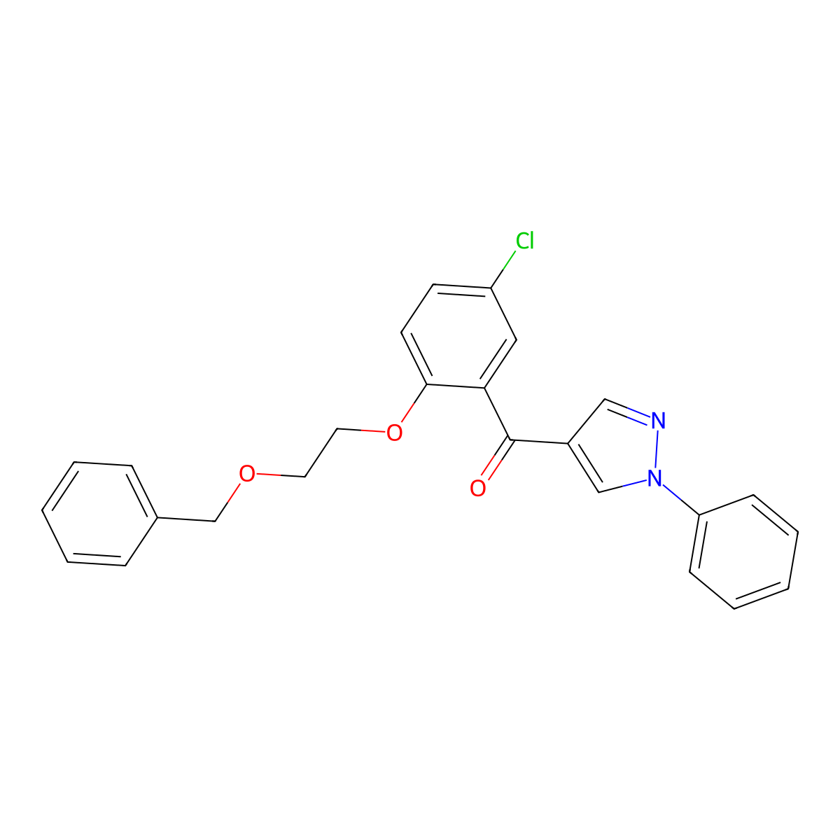 {2-[2-(benzyloxy)ethoxy]-5-chlorophenyl}(1-phenyl-1H-pyrazol-4-yl)methanone molecular structure, CAS 1170410-93-1
