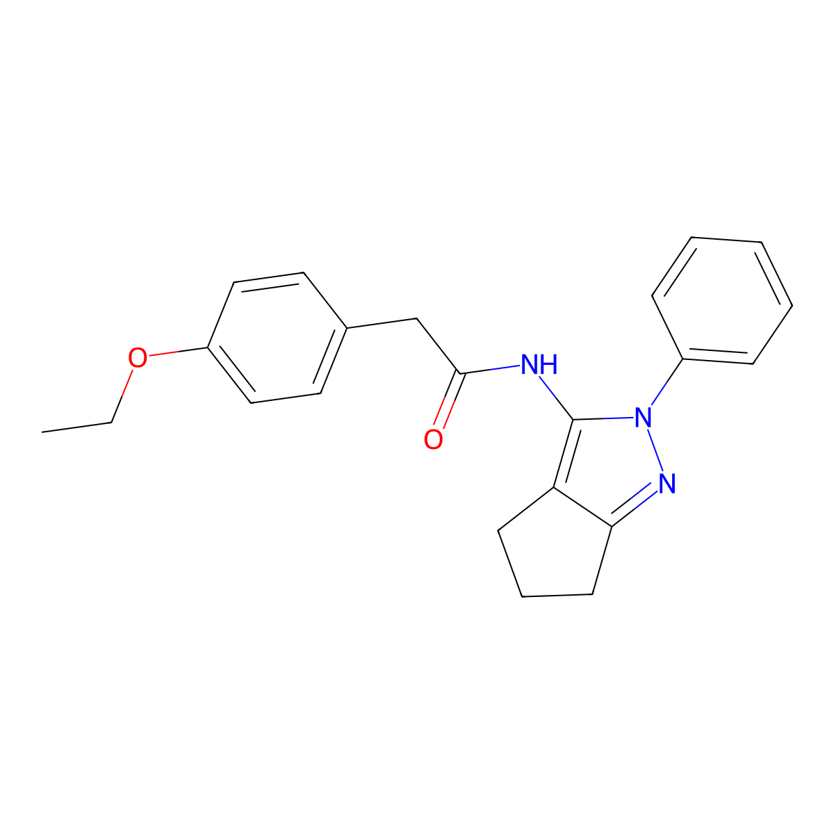 2-(4-ethoxyphenyl)-N-(2-phenyl-2,4,5,6-tetrahydrocyclopenta[c]pyrazol-3-yl)acetamide molecular structure, CAS 1170414-17-1