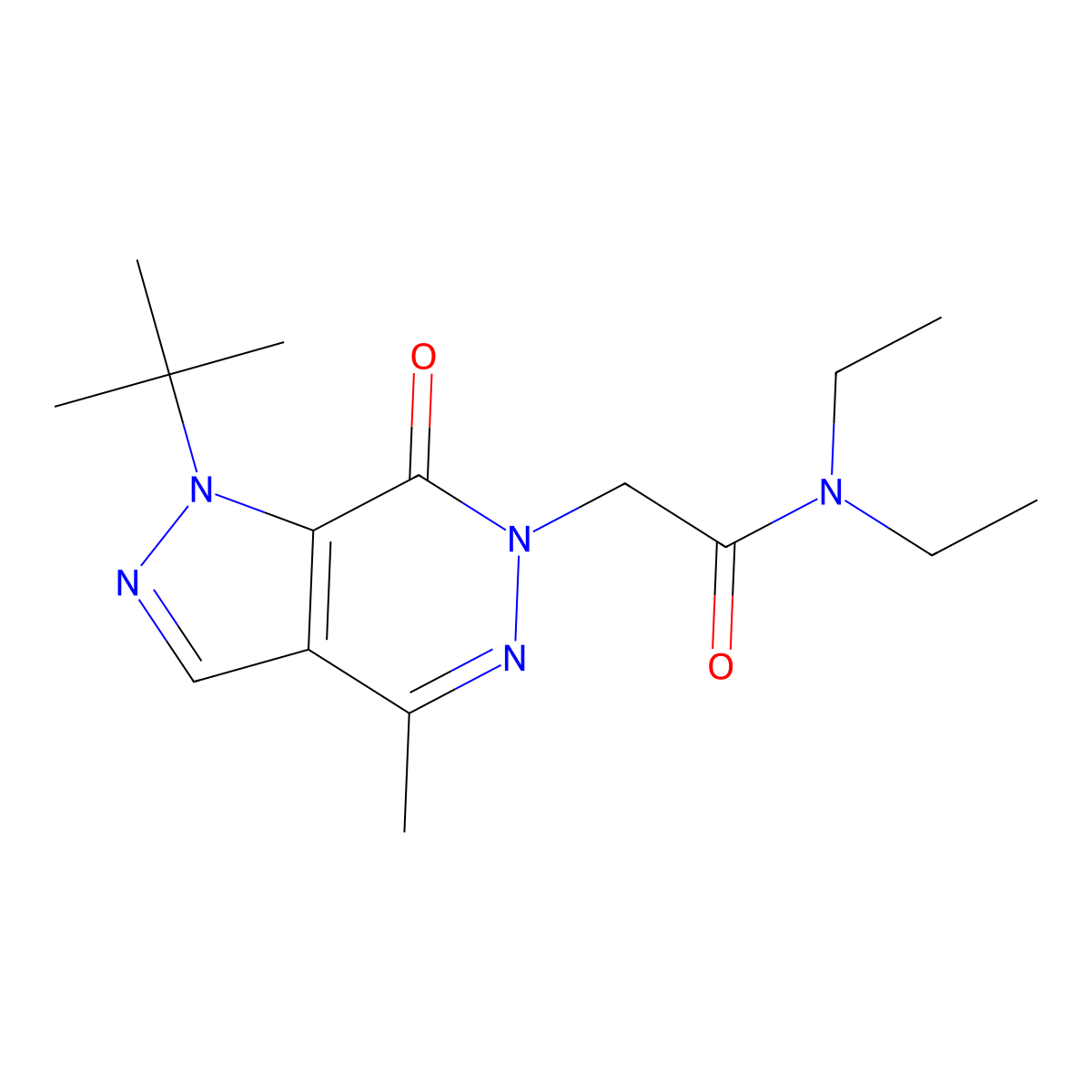 2-{1-tert-butyl-4-methyl-7-oxo-1H,6H,7H-pyrazolo[3,4-d]pyridazin-6-yl}-N,N-diethylacetamide molecular structure, CAS 1170415-47-0
