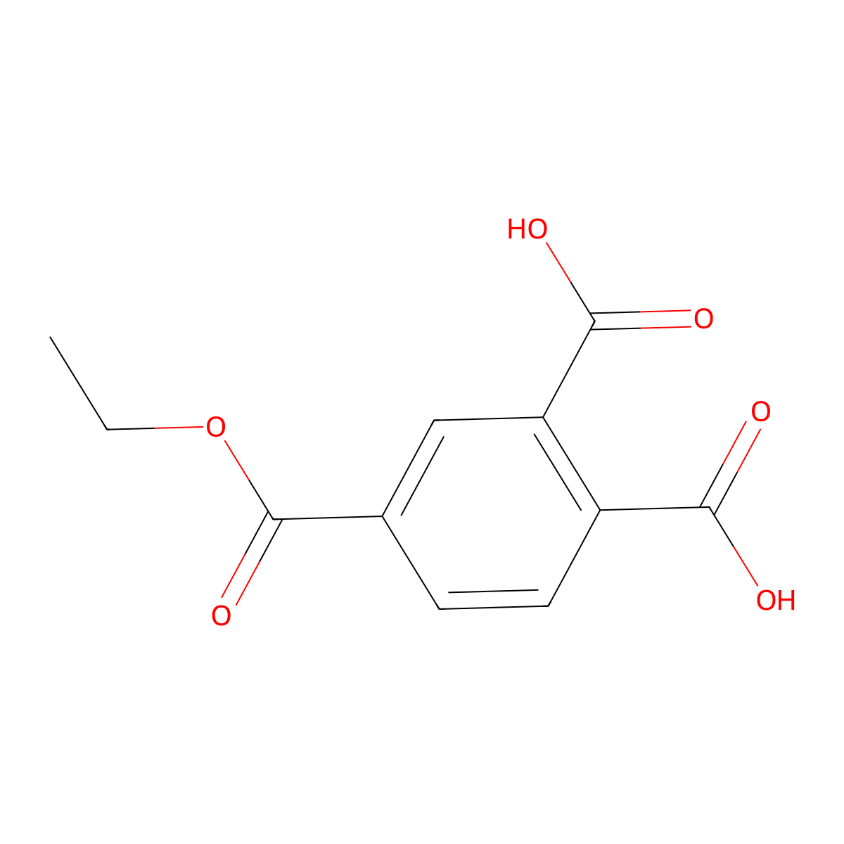 4-(Ethoxycarbonyl)phthalic acid molecular structure, CAS 1170416-53-1