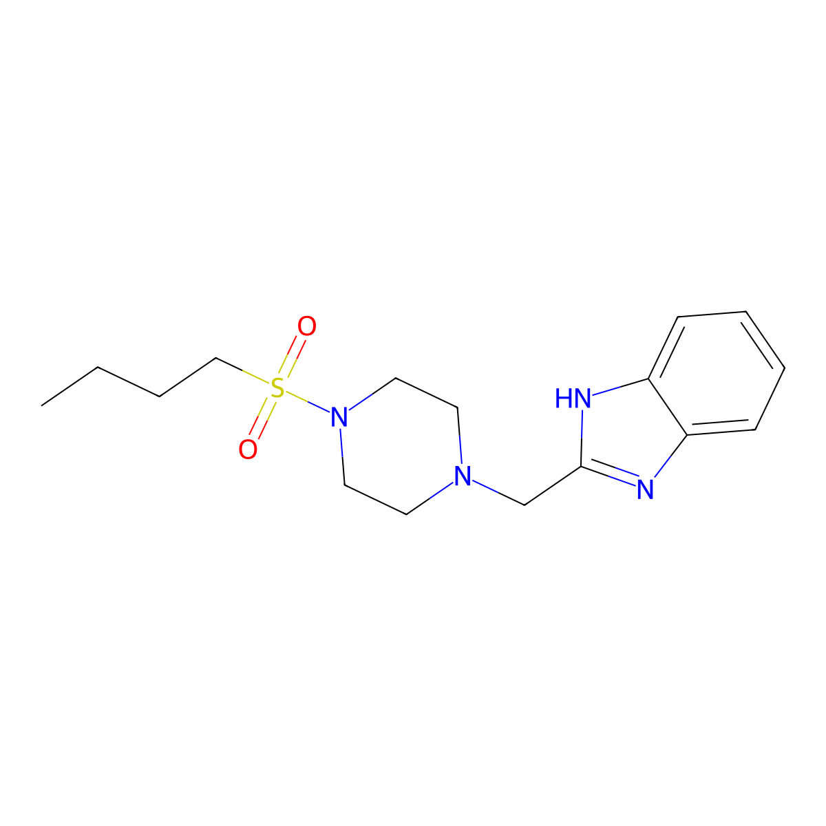 2-{[4-(butane-1-sulfonyl)piperazin-1-yl]methyl}-1H-1,3-benzodiazole molecular structure, CAS 1170416-63-3