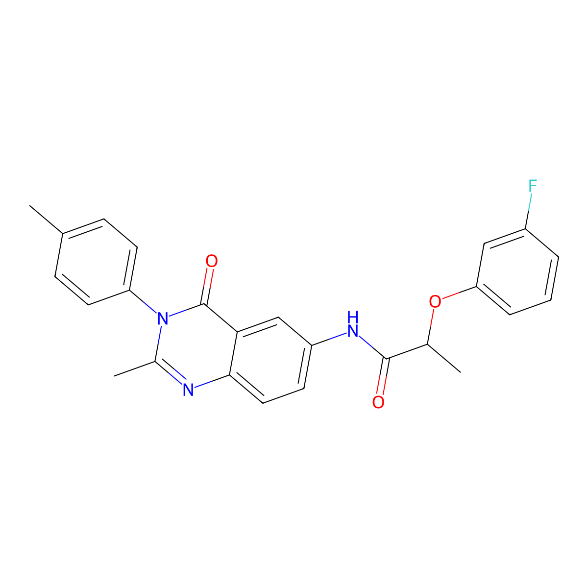 2-(3-fluorophenoxy)-N-(2-methyl-4-oxo-3-(p-tolyl)-3,4-dihydroquinazolin-6-yl)propanamide molecular structure, CAS 1170419-43-8