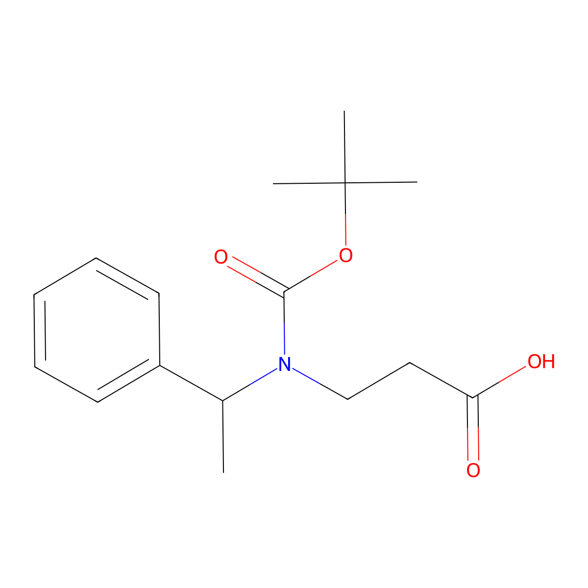 3-{[(t-Butoxy)carbonyl](1-phenylethyl)amino}propanoic acid molecular structure, CAS 1170422-09-9