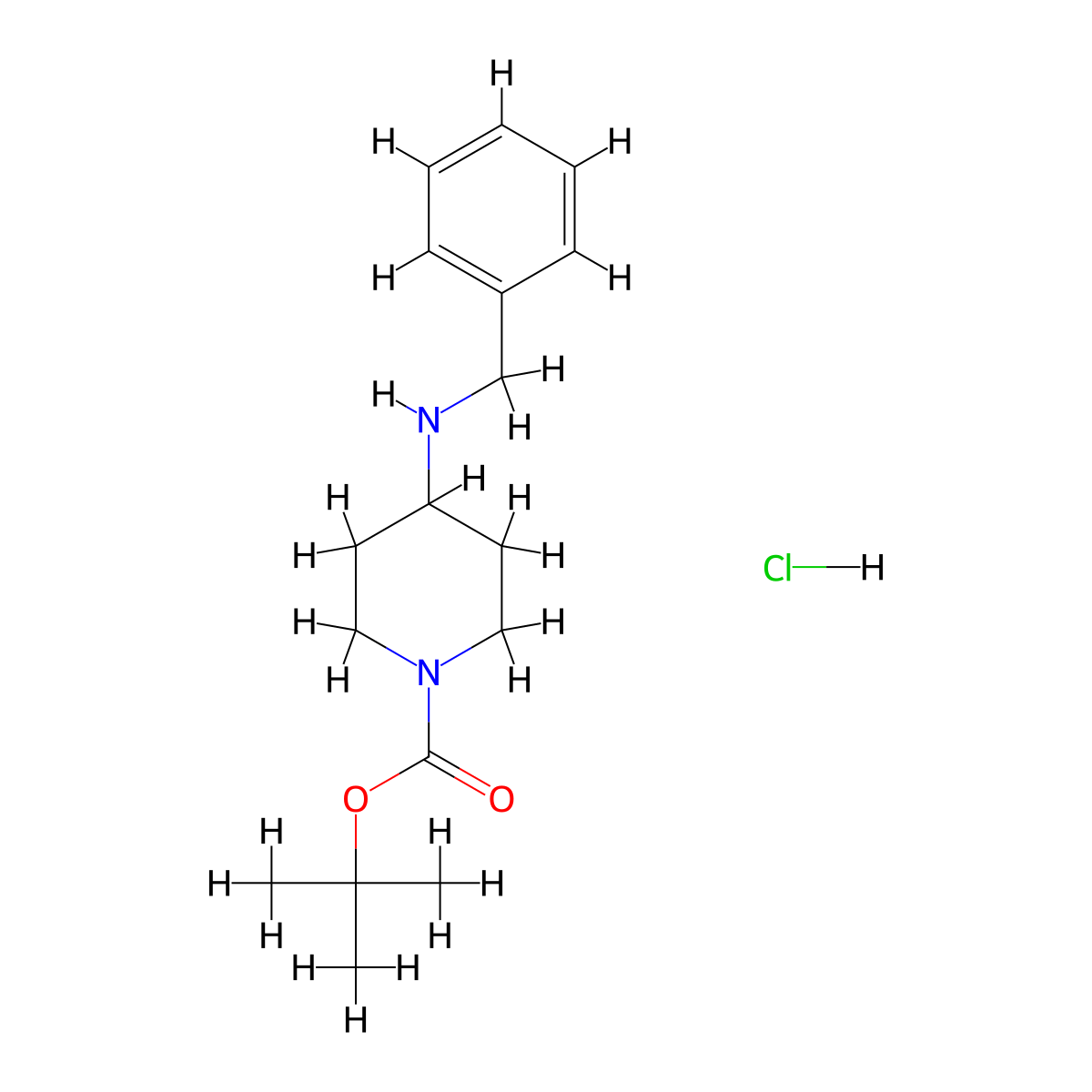 tert-Butyl 4-(benzylamino)piperidine-1-carboxylate hydrochloride molecular structure, CAS 1170424-76-6