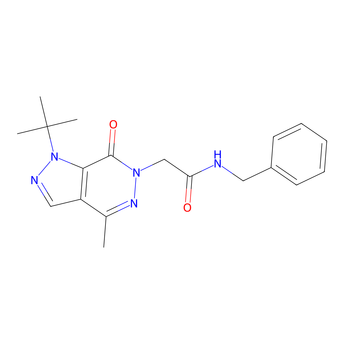N-benzyl-2-(1-tert-butyl-4-methyl-7-oxopyrazolo[3,4-d]pyridazin-6-yl)acetamide molecular structure, CAS 1170426-55-7