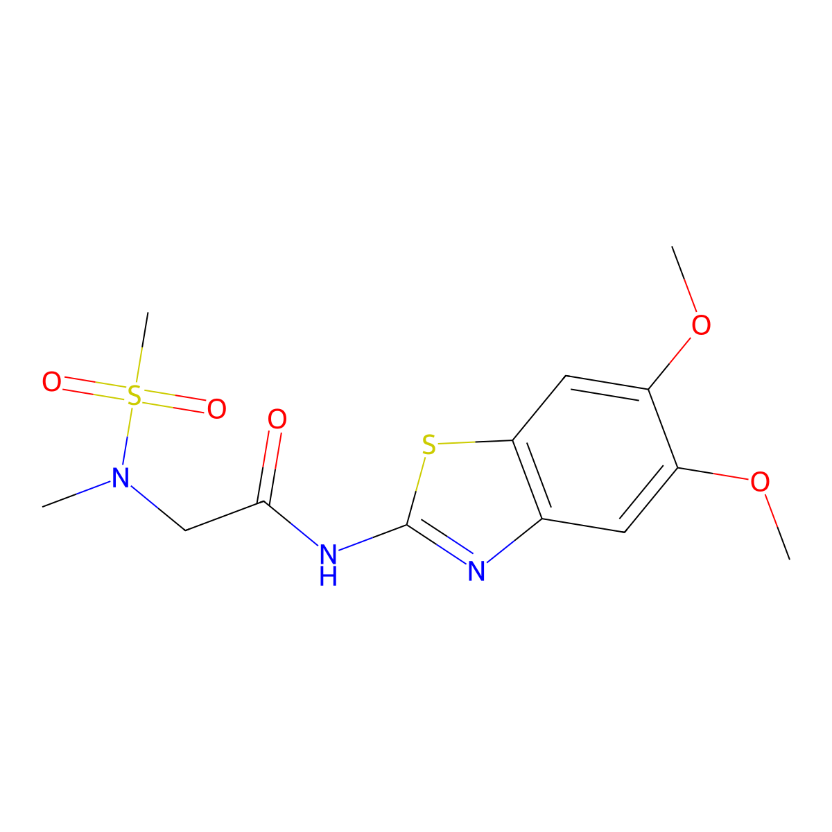 N-(5,6-dimethoxybenzo[d]thiazol-2-yl)-2-(N-methylmethylsulfonamido)acetamide molecular structure, CAS 1170426-87-5