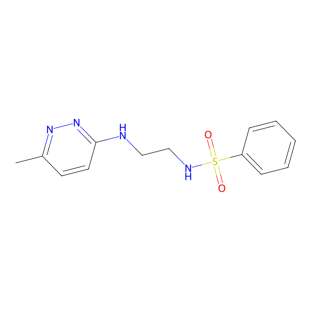 N-{2-[(6-methylpyridazin-3-yl)amino]ethyl}benzenesulfonamide molecular structure, CAS 1170427-27-6