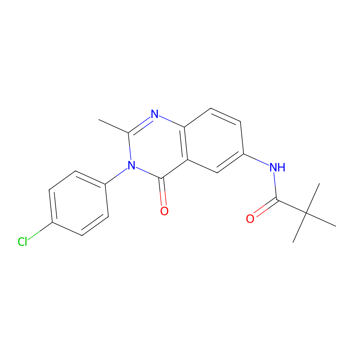 N-(3-(4-chlorophenyl)-2-methyl-4-oxo-3,4-dihydroquinazolin-6-yl)pivalamide molecular structure, CAS 1170428-81-5