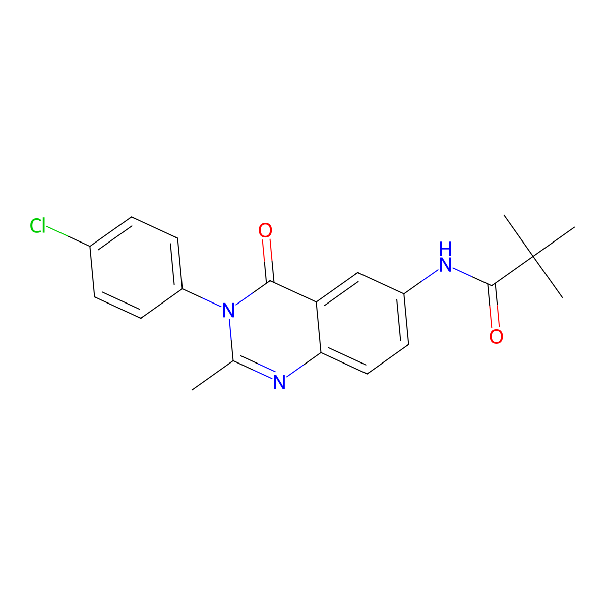 N-(3-(4-chlorophenyl)-2-methyl-4-oxo-3,4-dihydroquinazolin-6-yl)pivalamide molecular structure, CAS 1170428-81-5