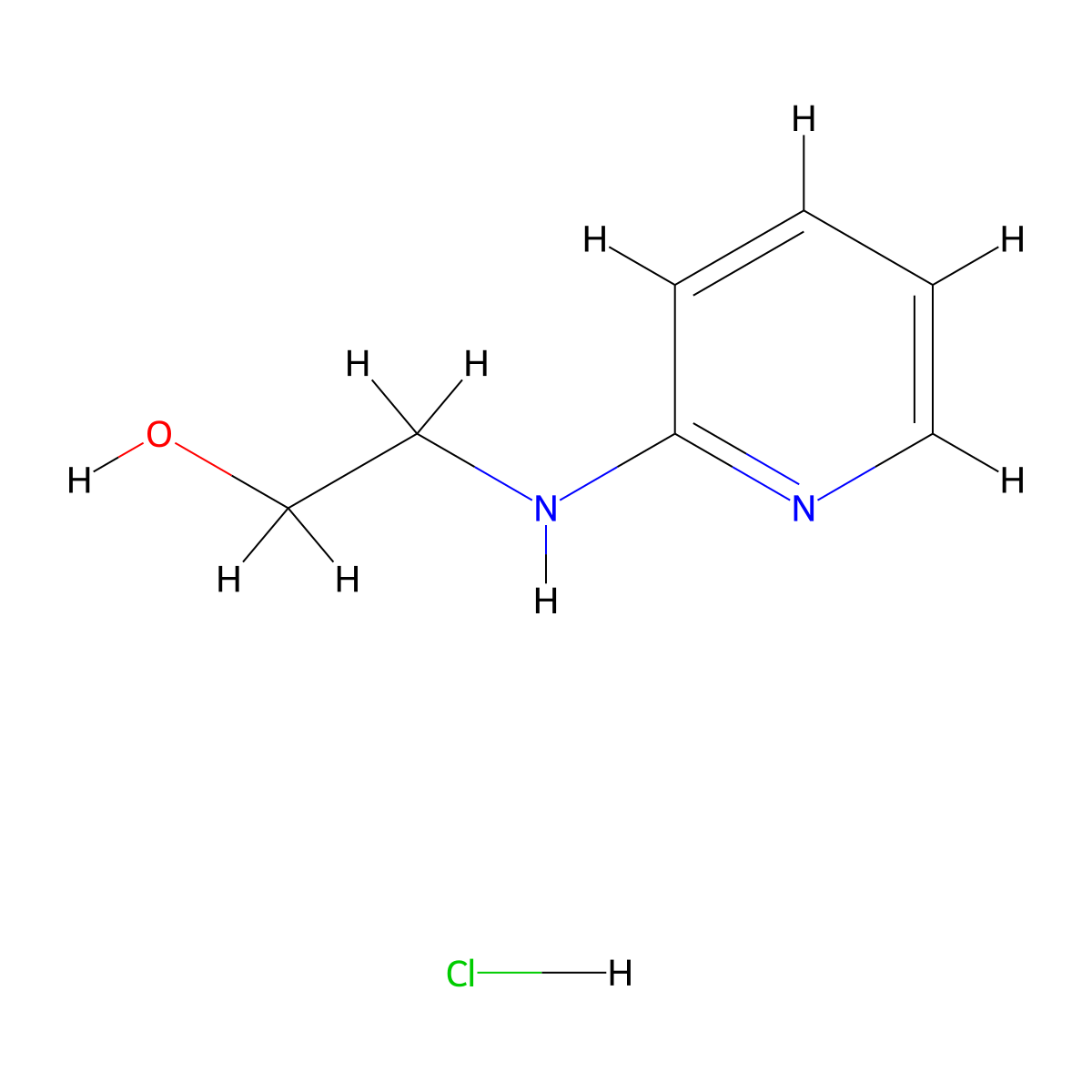 2-(2-Hydroxyethylamino)-pyridine hydrochloride molecular structure, CAS 117043-32-0