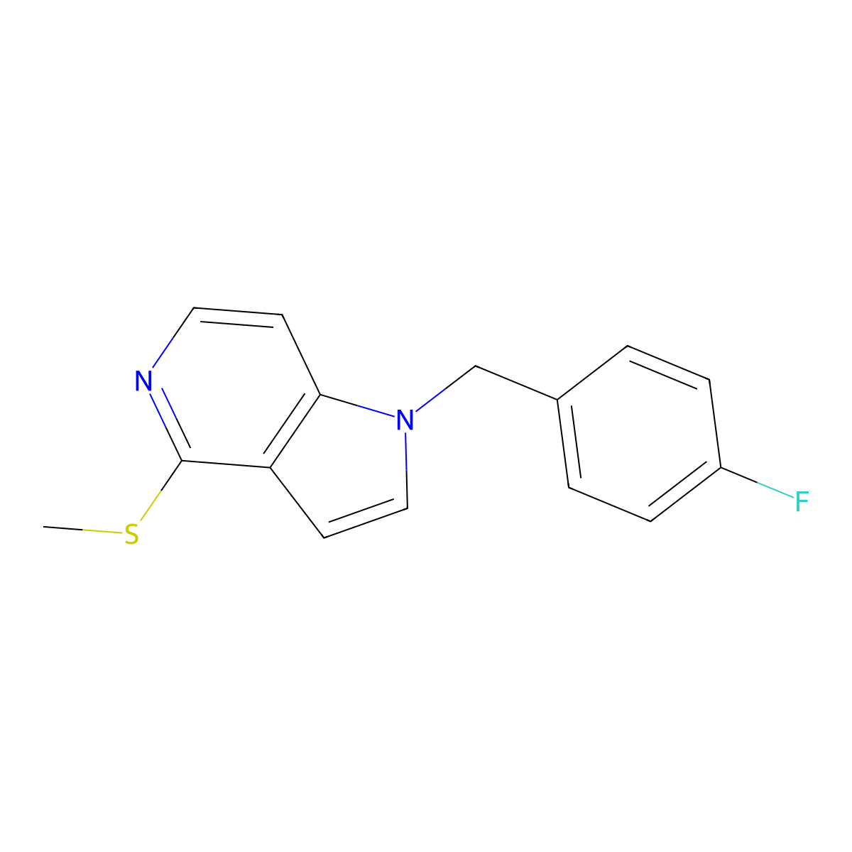 1-(4-Fluorobenzyl)-4-(methylthio)-1H-pyrrolo[3,2-c]pyridine molecular structure, CAS 1170431-66-9