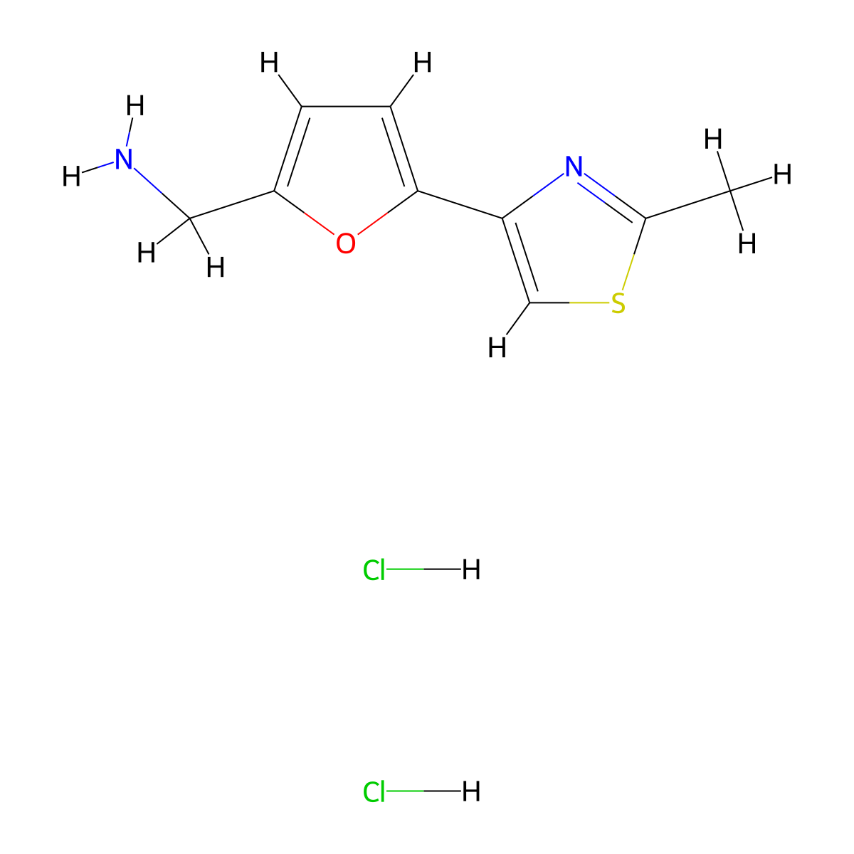 [5-(2-Methyl-1,3-thiazol-4-yl)furan-2-yl]methanamine dihydrochloride molecular structure, CAS 1170431-91-0