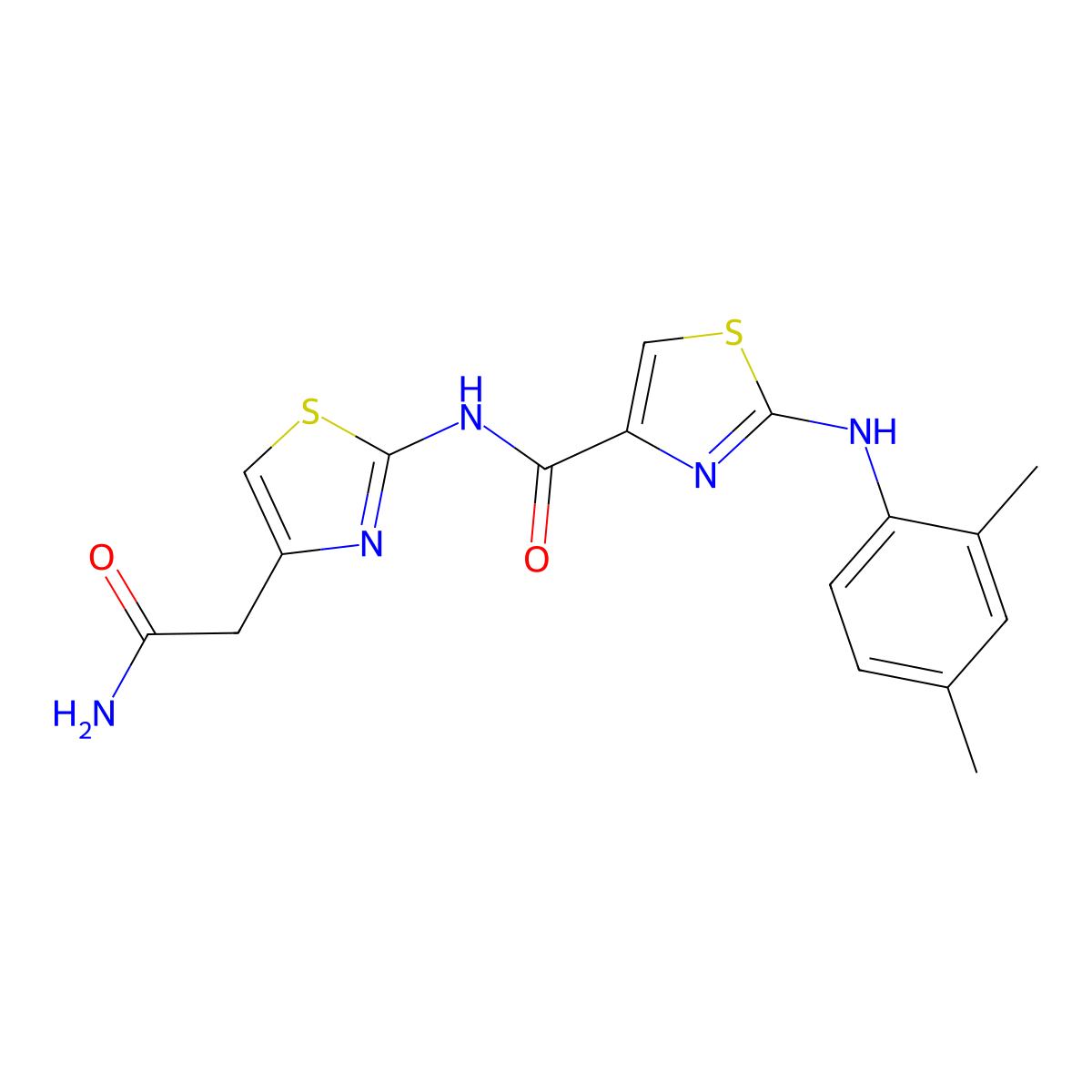 N-(4-(2-amino-2-oxoethyl)thiazol-2-yl)-2-((2,4-dimethylphenyl)amino)thiazole-4-carboxamide molecular structure, CAS 1170434-40-8
