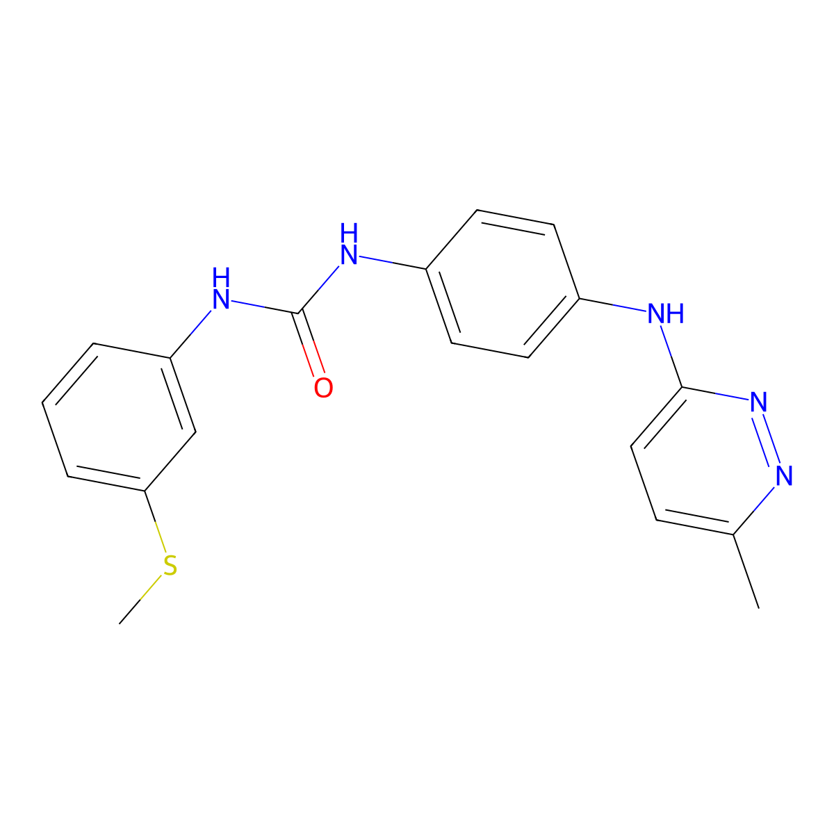 1-(4-((6-Methylpyridazin-3-yl)amino)phenyl)-3-(3-(methylthio)phenyl)urea molecular structure, CAS 1170436-97-1