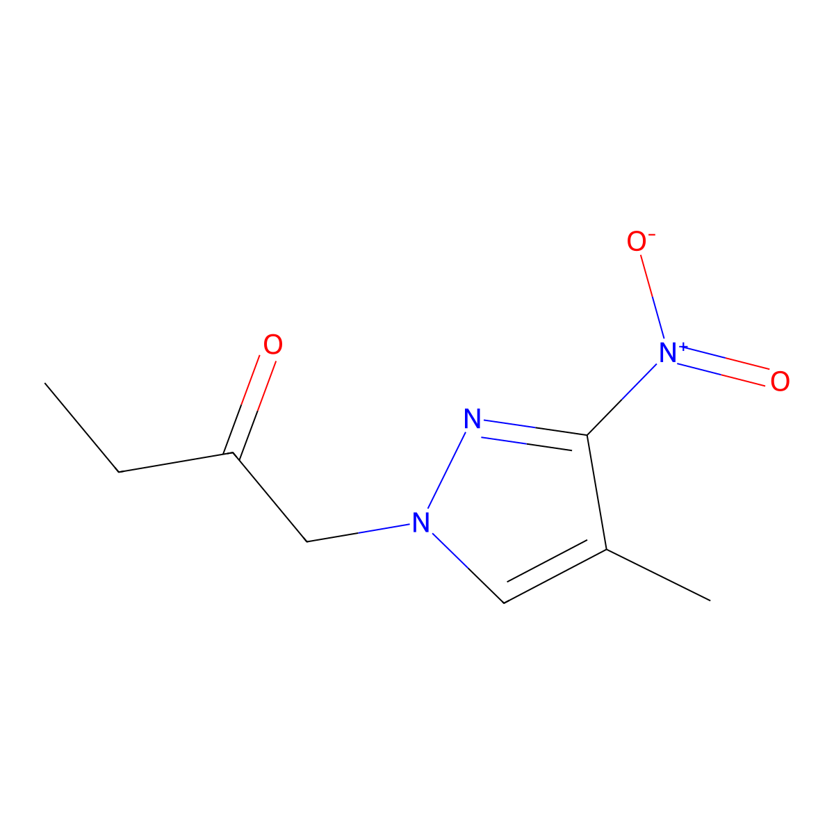 1-(4-methyl-3-nitro-1H-pyrazol-1-yl)butan-2-one molecular structure, CAS 1170438-42-2