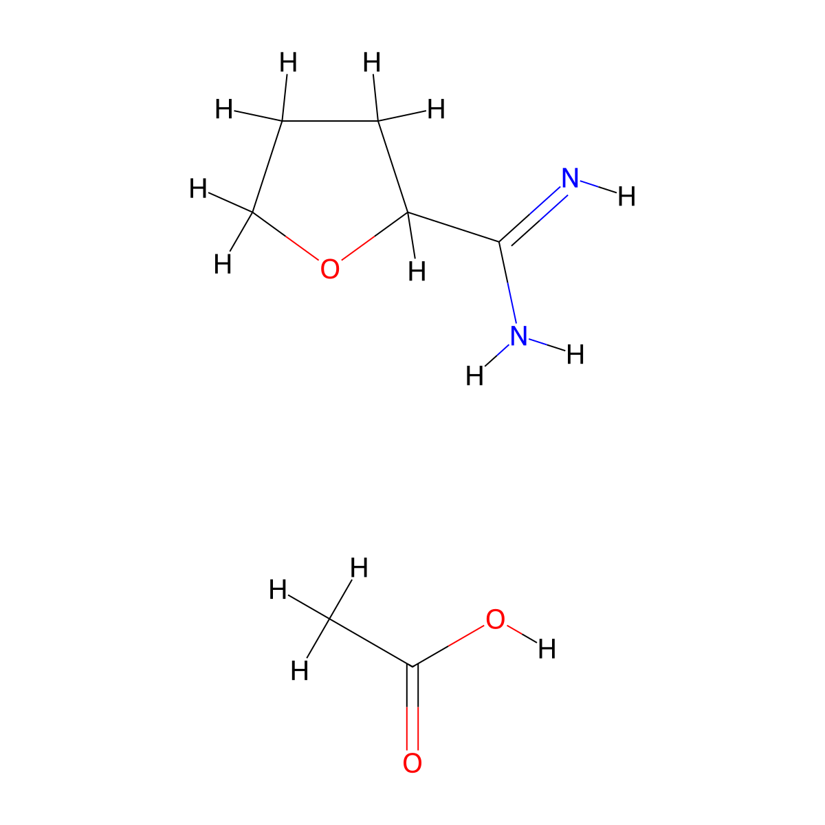 Tetrahydro-furan-2-carboxamidine acetate molecular structure, CAS 1170439-29-8