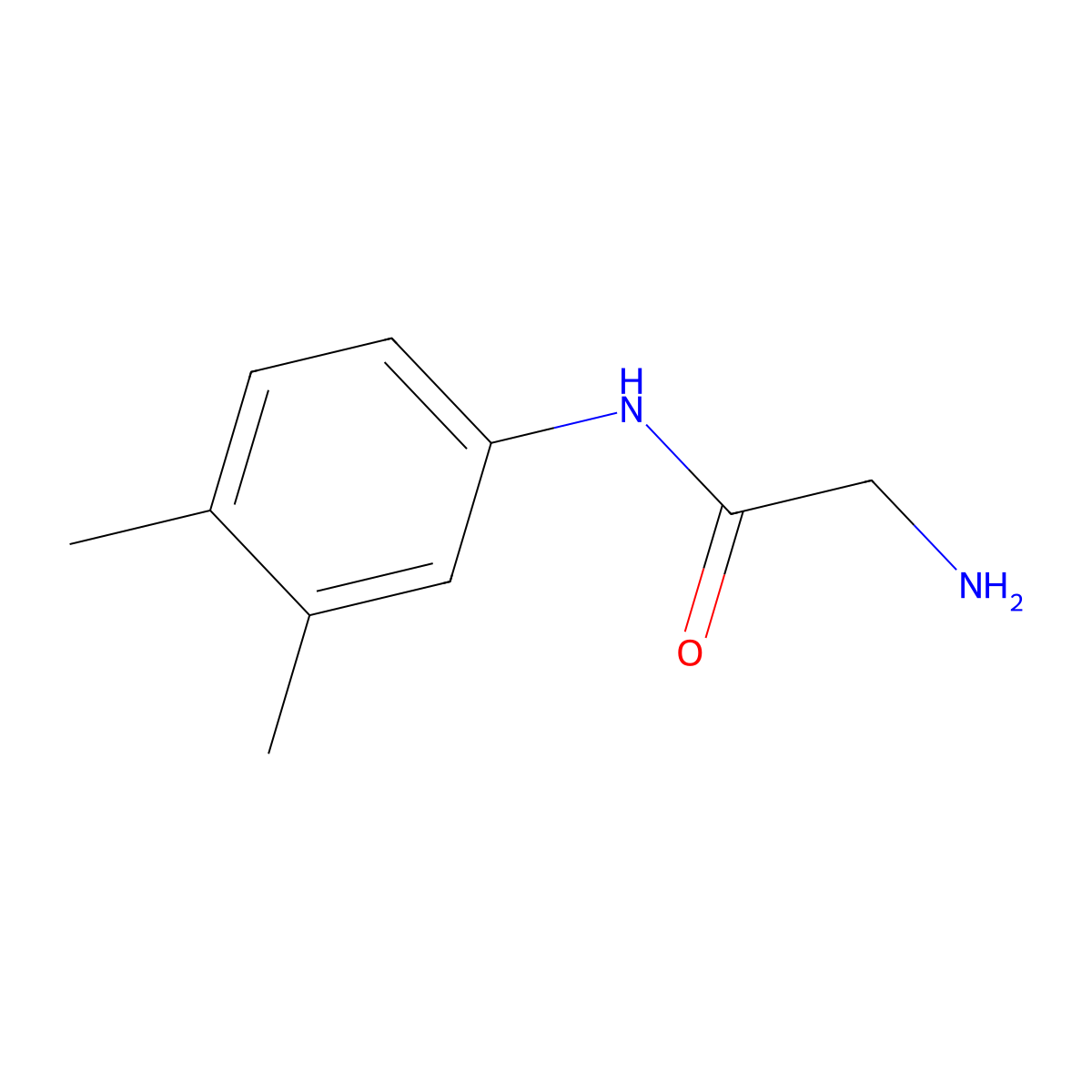 2-amino-N-(3,4-dimethylphenyl)acetamide molecular structure, CAS 117044-52-7