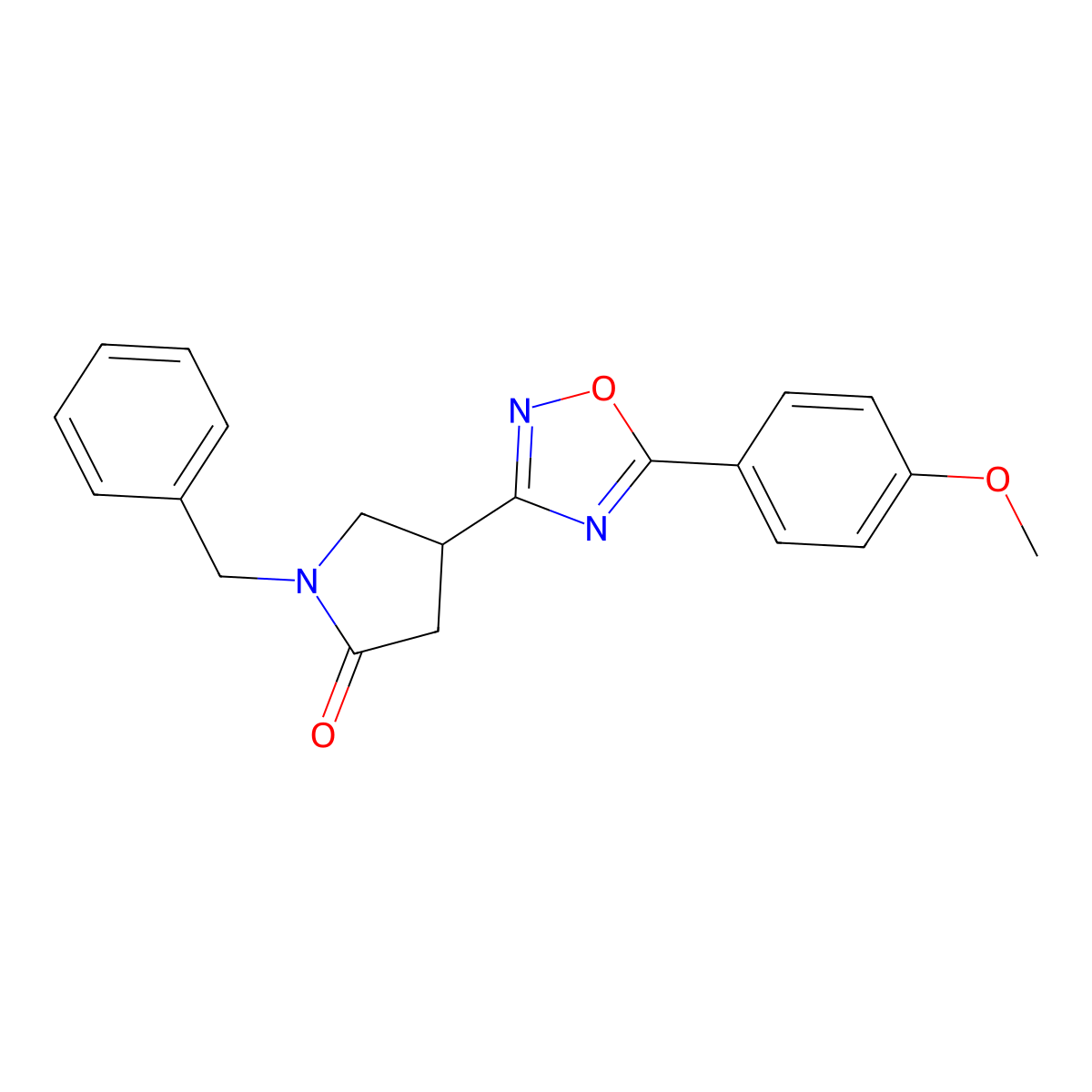 1-Benzyl-4-[5-(4-methoxyphenyl)-1,2,4-oxadiazol-3-yl]pyrrolidin-2-one molecular structure, CAS 1170441-65-2