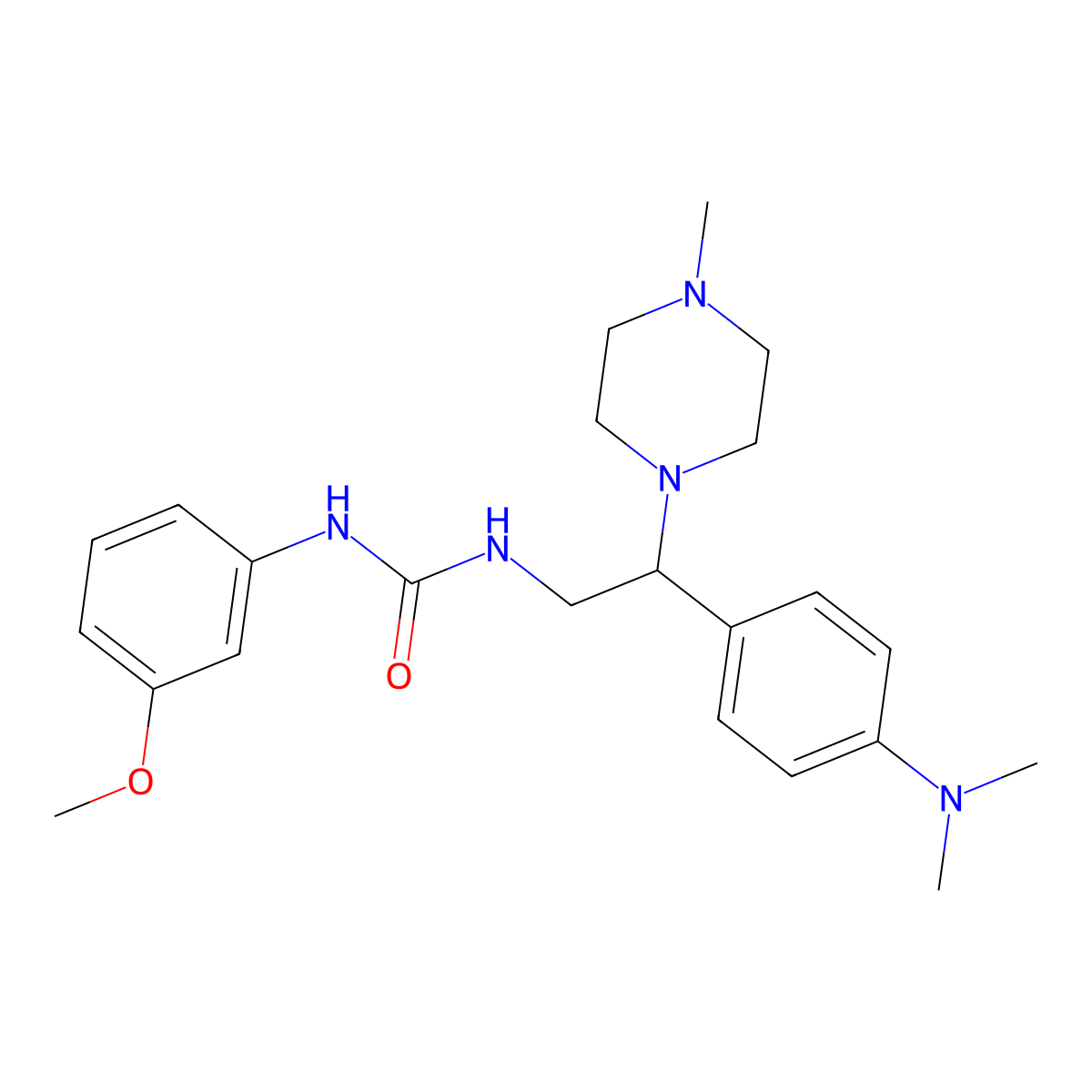 1-(2-(4-(Dimethylamino)phenyl)-2-(4-methylpiperazin-1-yl)ethyl)-3-(3-methoxyphenyl)urea molecular structure, CAS 1170442-46-2