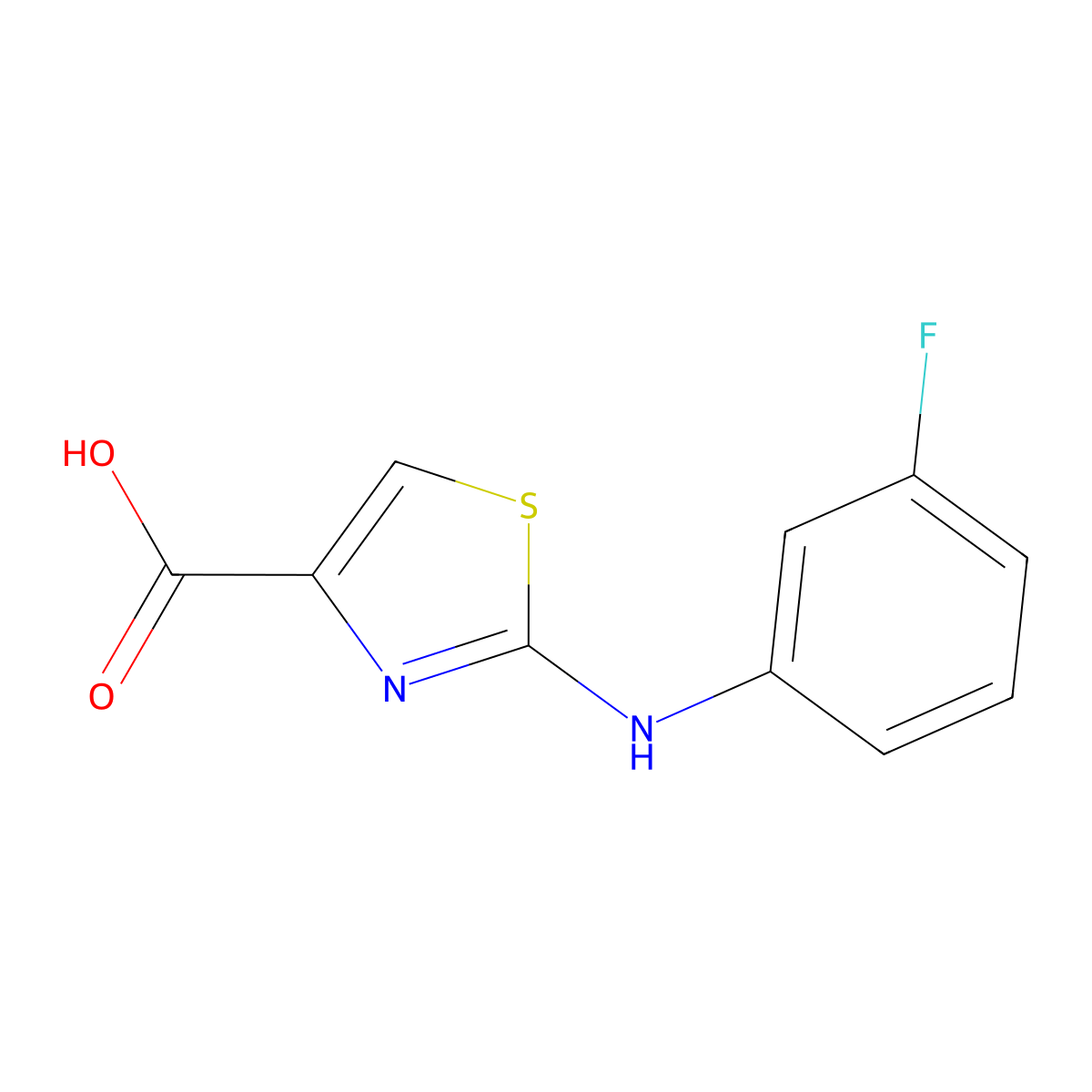 2-[(3-Fluorophenyl)amino]-1,3-thiazole-4-carboxylic acid molecular structure, CAS 1170442-73-5