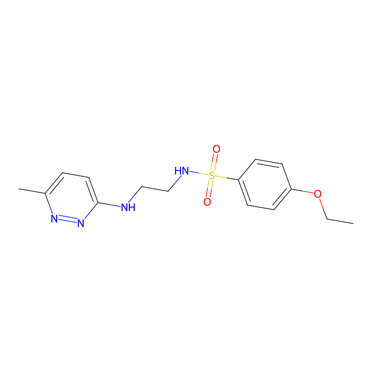 4-ethoxy-N-(2-((6-methylpyridazin-3-yl)amino)ethyl)benzenesulfonamide molecular structure, CAS 1170443-98-7