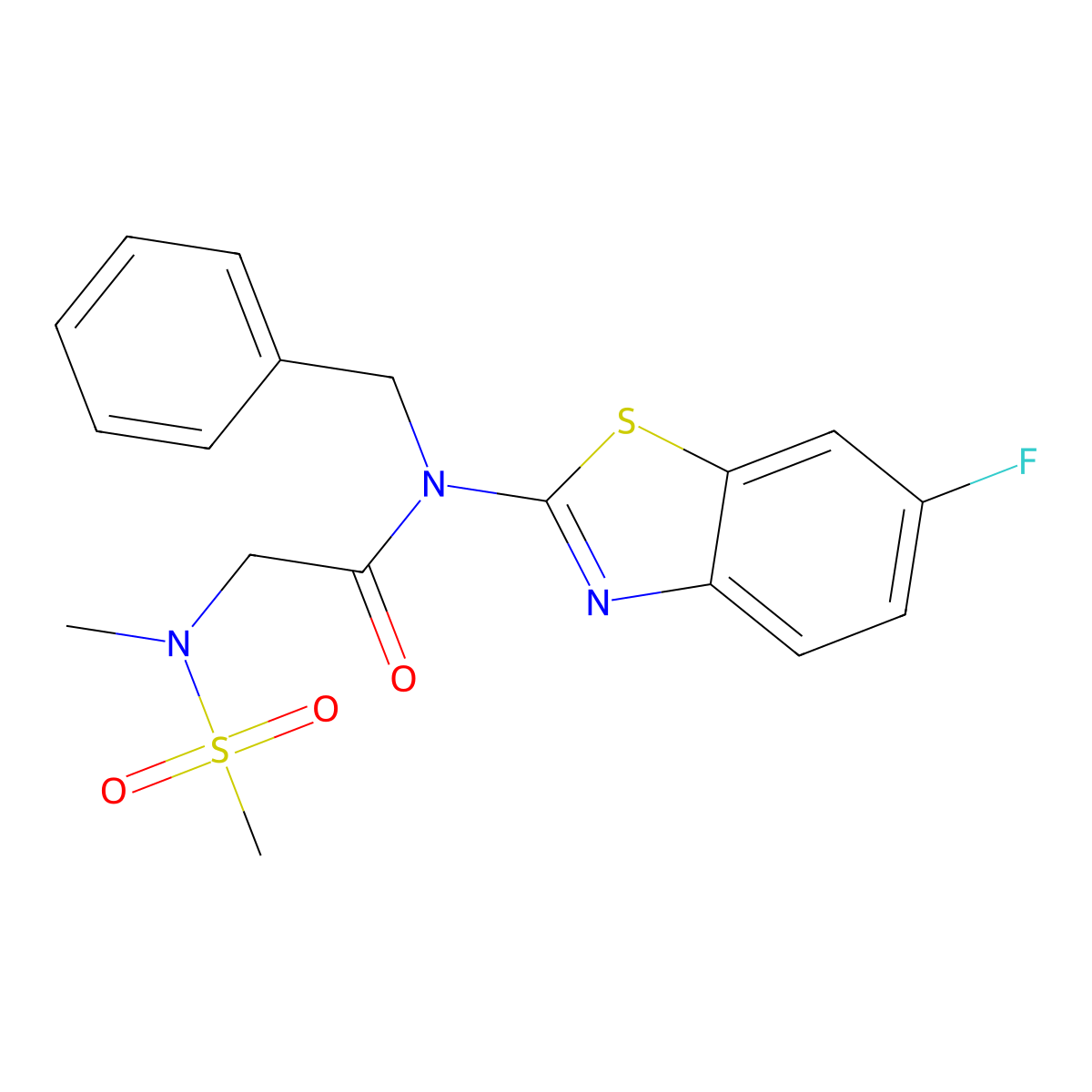N-benzyl-N-(6-fluoro-1,3-benzothiazol-2-yl)-2-(N-methylmethanesulfonamido)acetamide molecular structure, CAS 1170444-03-7