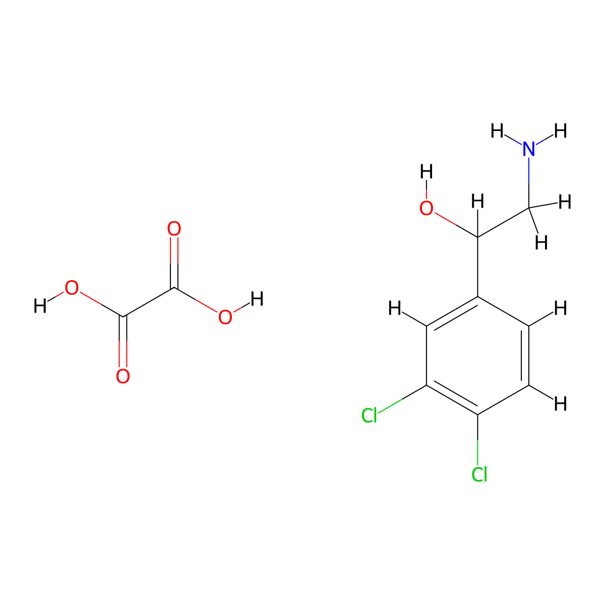 2-Hydroxy-2-(3,4-dichlorophenyl)ethylamine oxalate molecular structure, CAS 1170444-55-9