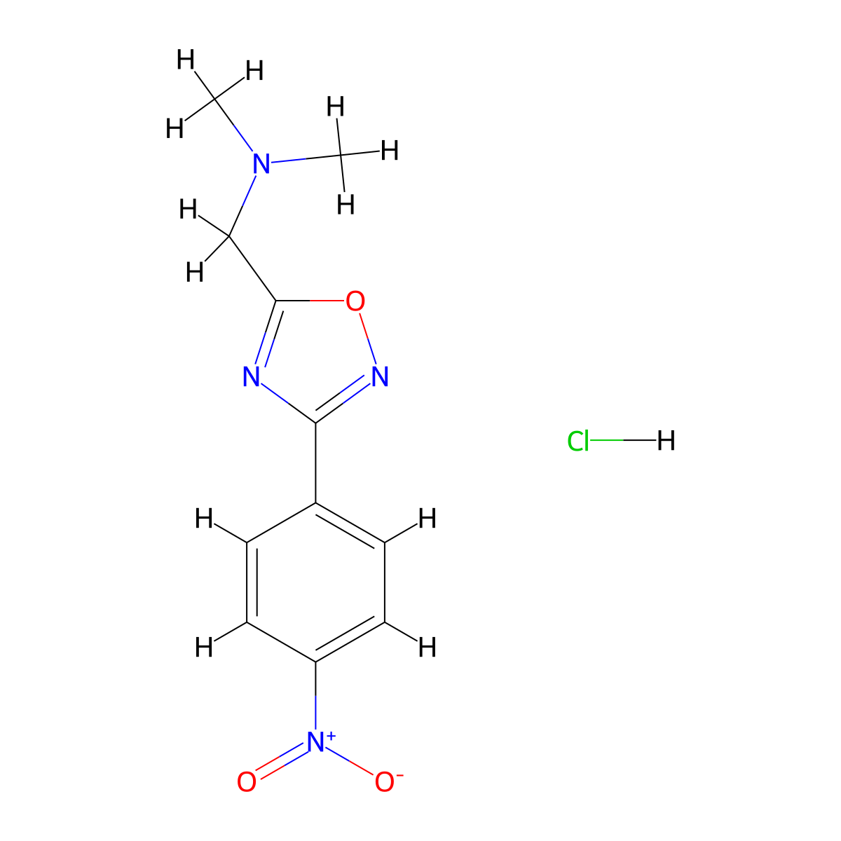 Dimethyl({[3-(4-nitrophenyl)-1,2,4-oxadiazol-5-yl]methyl})amine hydrochloride molecular structure, CAS 1170444-94-6