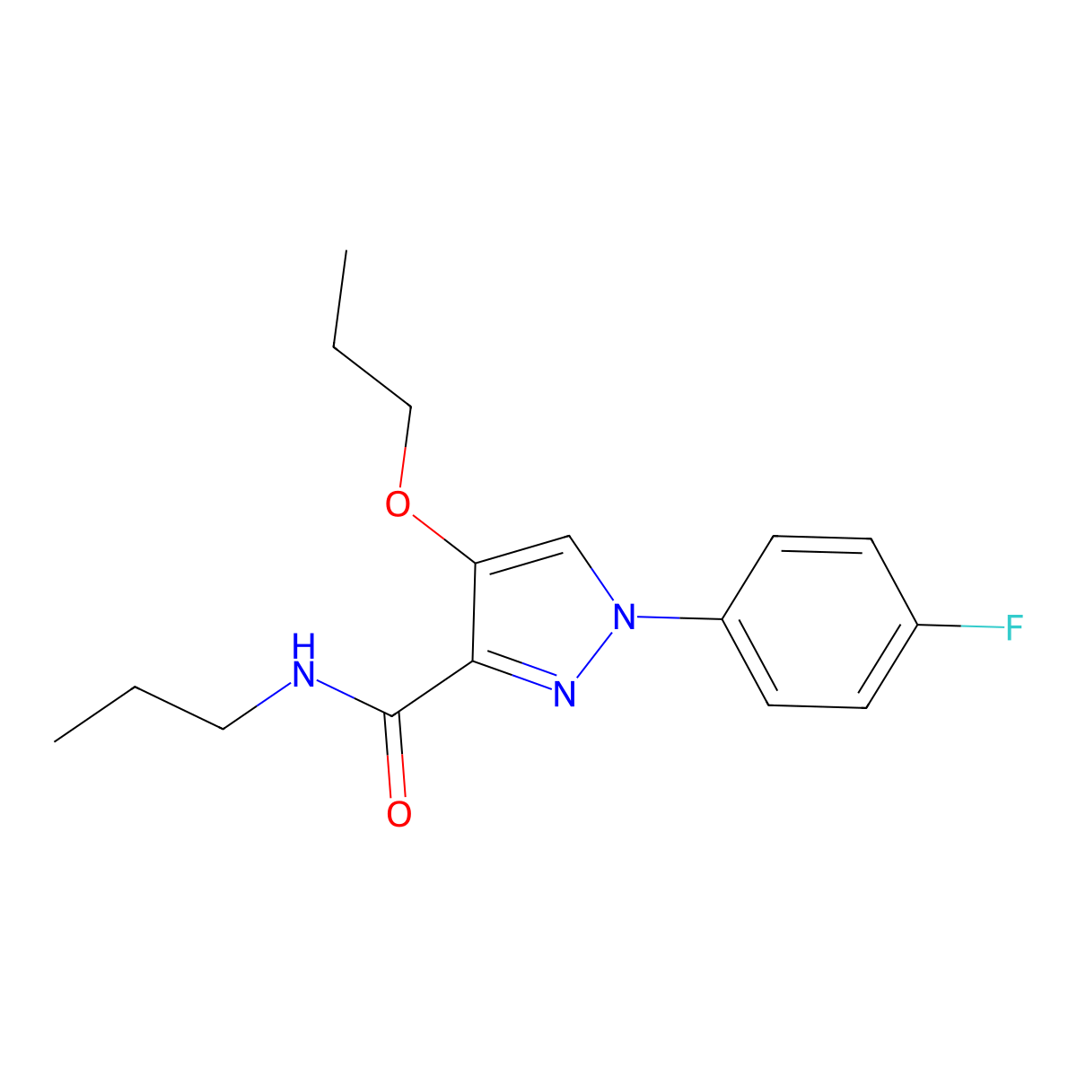 1-(4-fluorophenyl)-4-propoxy-N-propyl-1H-pyrazole-3-carboxamide molecular structure, CAS 1170446-21-5