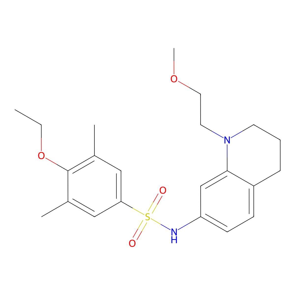 4-ethoxy-N-(1-(2-methoxyethyl)-1,2,3,4-tetrahydroquinolin-7-yl)-3,5-dimethylbenzenesulfonamide molecular structure, CAS 1170446-77-1