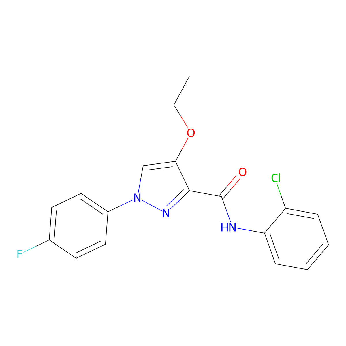 N-(2-chlorophenyl)-4-ethoxy-1-(4-fluorophenyl)-1H-pyrazole-3-carboxamide molecular structure, CAS 1170452-17-1