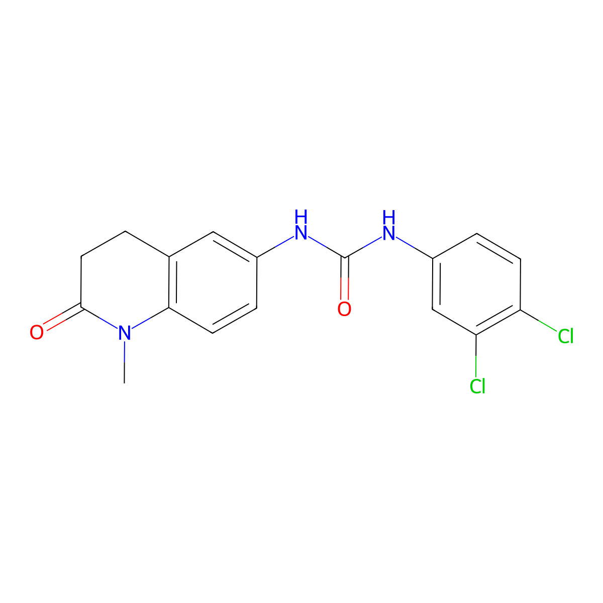 1-(3,4-Dichlorophenyl)-3-(1-methyl-2-oxo-1,2,3,4-tetrahydroquinolin-6-yl)urea molecular structure, CAS 1170452-41-1