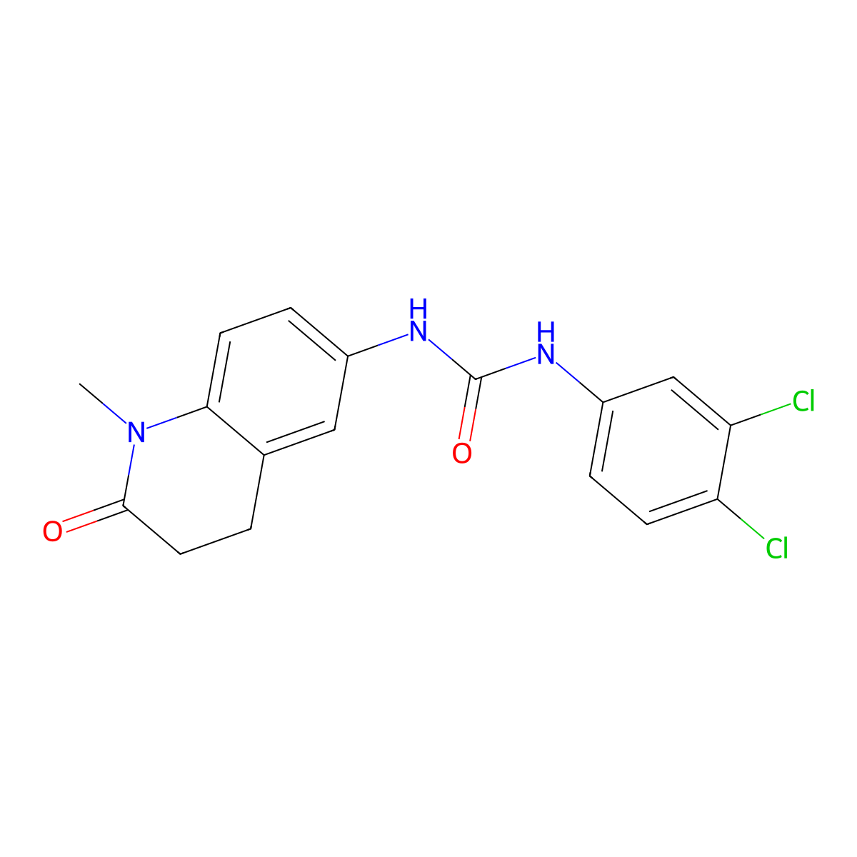 1-(3,4-Dichlorophenyl)-3-(1-methyl-2-oxo-1,2,3,4-tetrahydroquinolin-6-yl)urea molecular structure, CAS 1170452-41-1