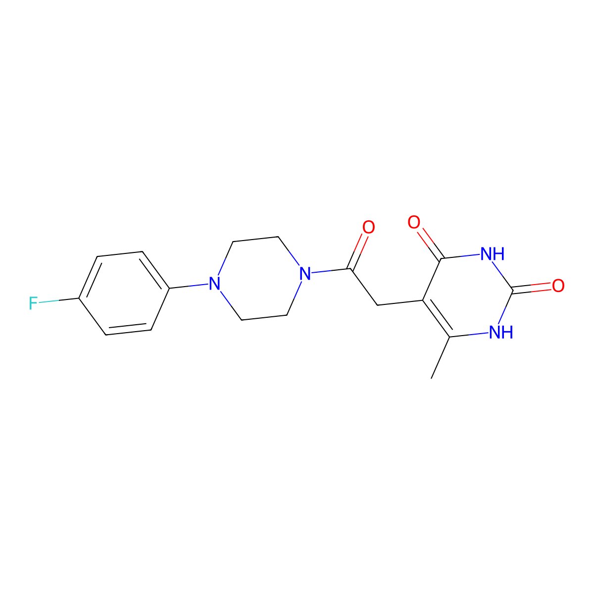 5-(2-(4-(4-fluorophenyl)piperazin-1-yl)-2-oxoethyl)-6-methylpyrimidine-2,4(1H,3H)-dione molecular structure, CAS 1170453-93-6