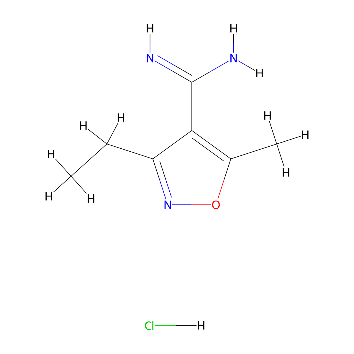 3-Ethyl-5-methyl-1,2-oxazole-4-carboximidamide hydrochloride molecular structure, CAS 1170453-95-8