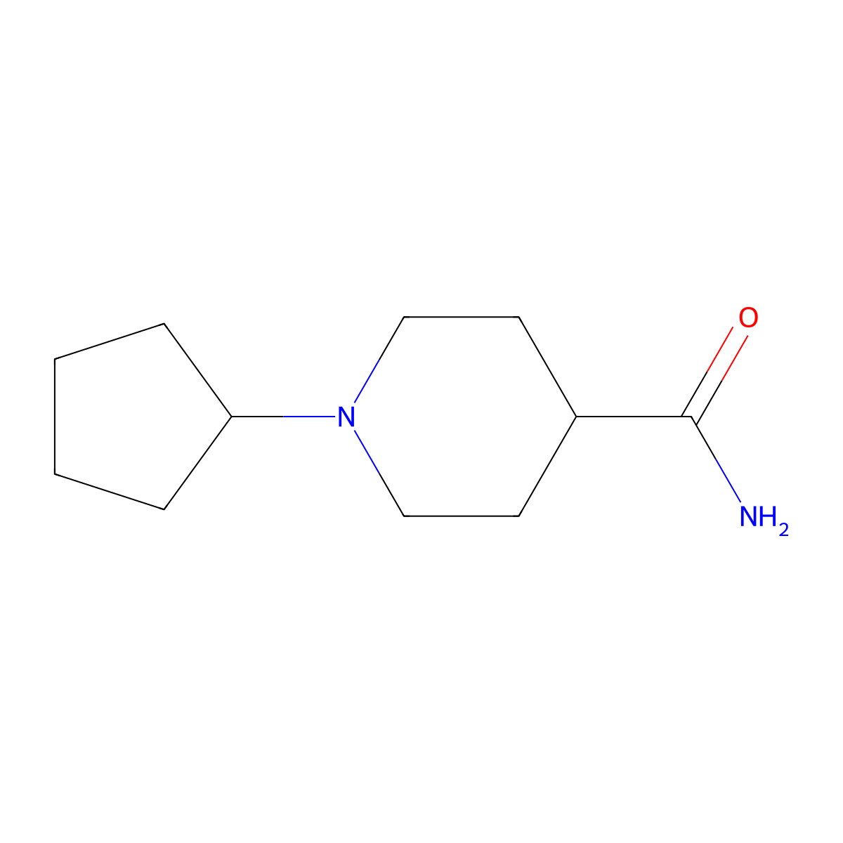1-Cyclopentylpiperidine-4-carboxamide molecular structure, CAS 1170458-48-6