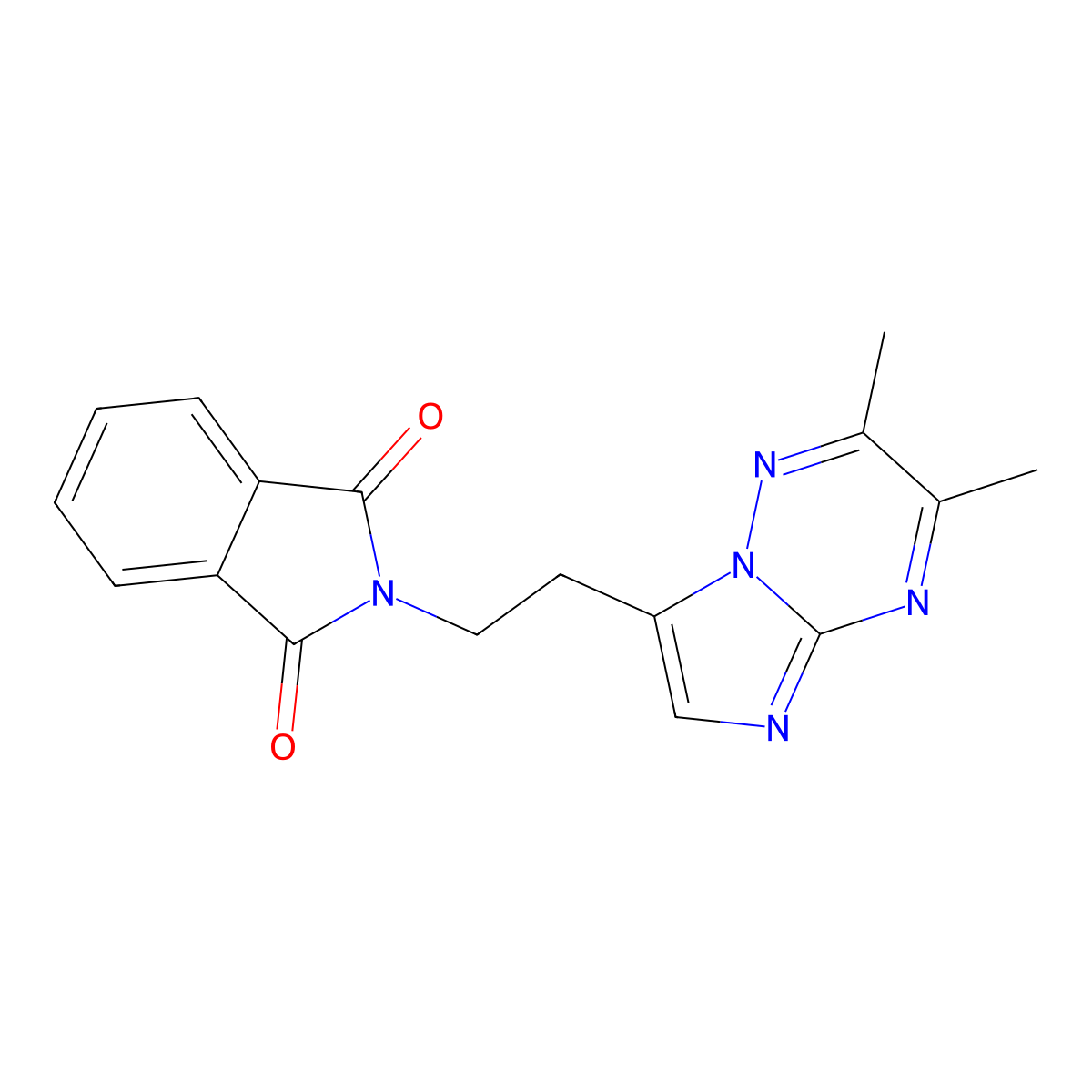 2-(2-{2,3-dimethylimidazo[1,2-b][1,2,4]triazin-7-yl}ethyl)-2,3-dihydro-1H-isoindole-1,3-dione molecular structure, CAS 1170459-36-5