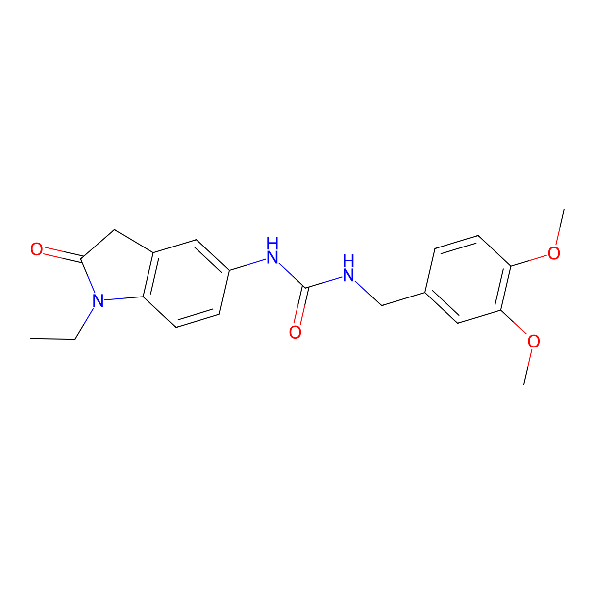 1-(3,4-Dimethoxybenzyl)-3-(1-ethyl-2-oxoindolin-5-yl)urea molecular structure, CAS 1170460-09-9