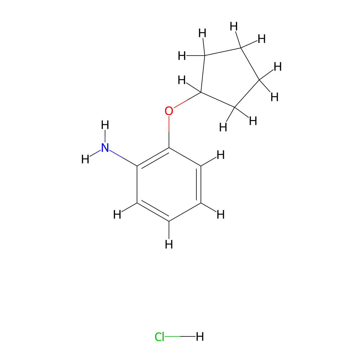 2-(Cyclopentyloxy)aniline hydrochloride molecular structure, CAS 1170461-50-3