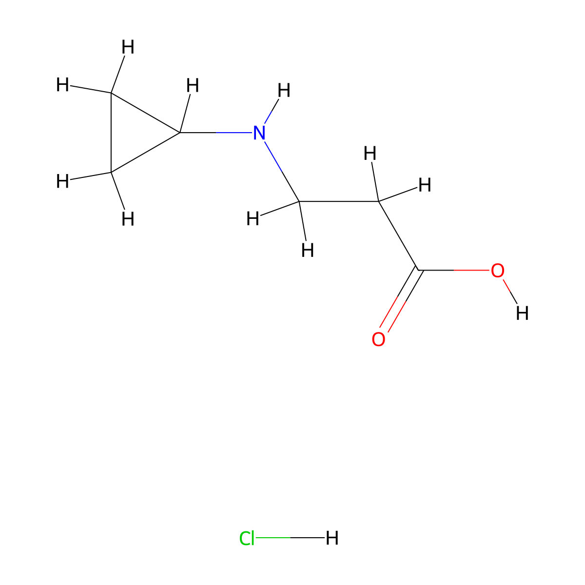 3-(Cyclopropylamino)propanoic acid hydrochloride molecular structure, CAS 1170463-02-1