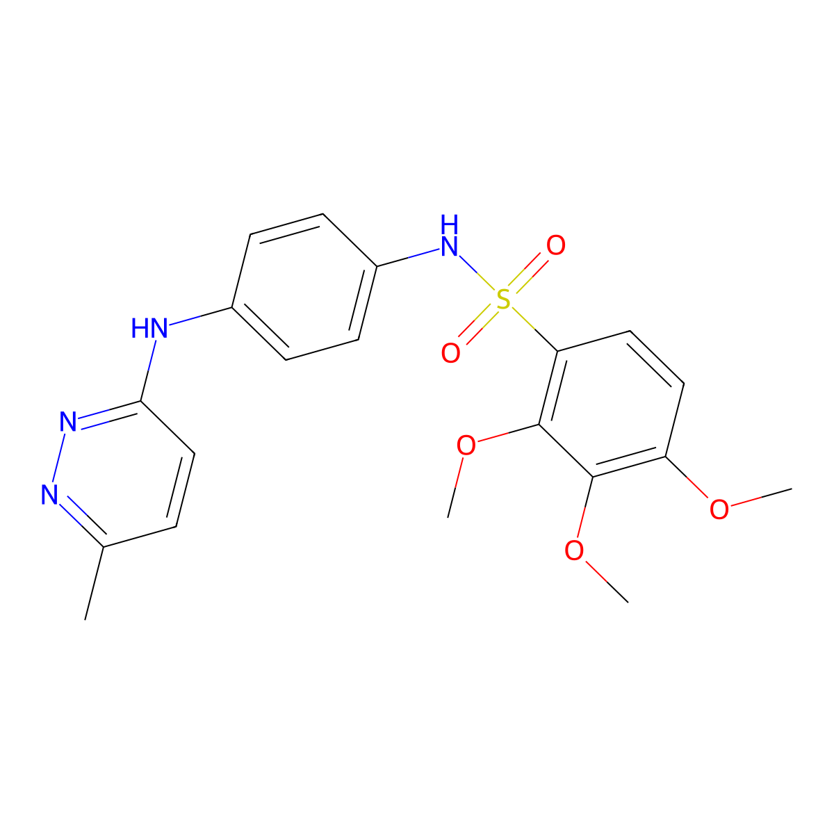 2,3,4-trimethoxy-N-(4-((6-methylpyridazin-3-yl)amino)phenyl)benzenesulfonamide molecular structure, CAS 1170463-21-4