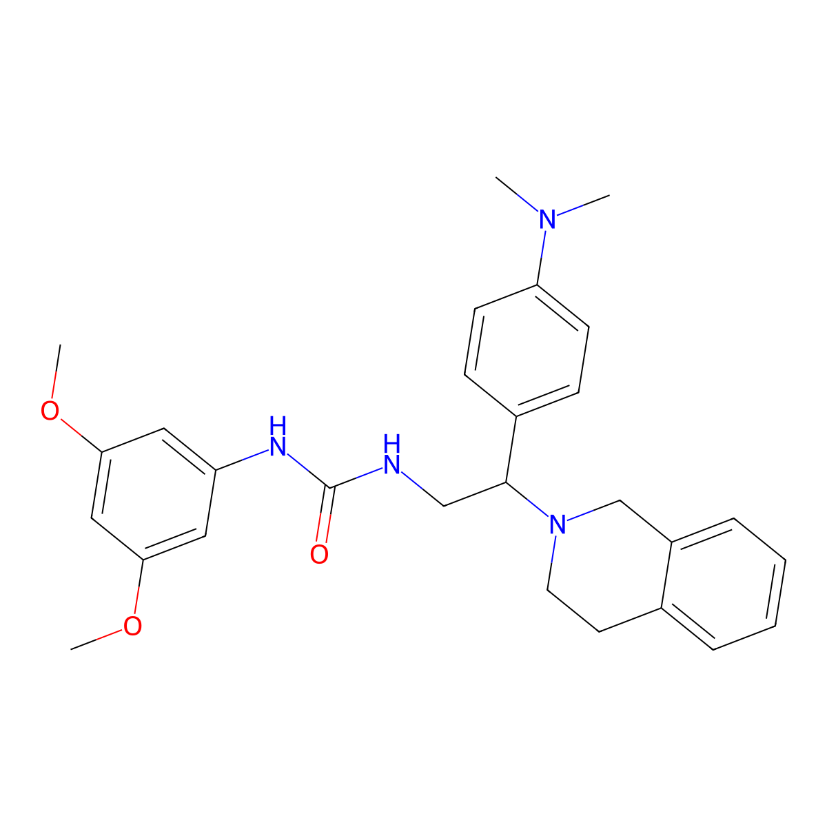 1-(2-(3,4-dihydroisoquinolin-2(1H)-yl)-2-(4-(dimethylamino)phenyl)ethyl)-3-(3,5-dimethoxyphenyl)urea molecular structure, CAS 1170466-01-9