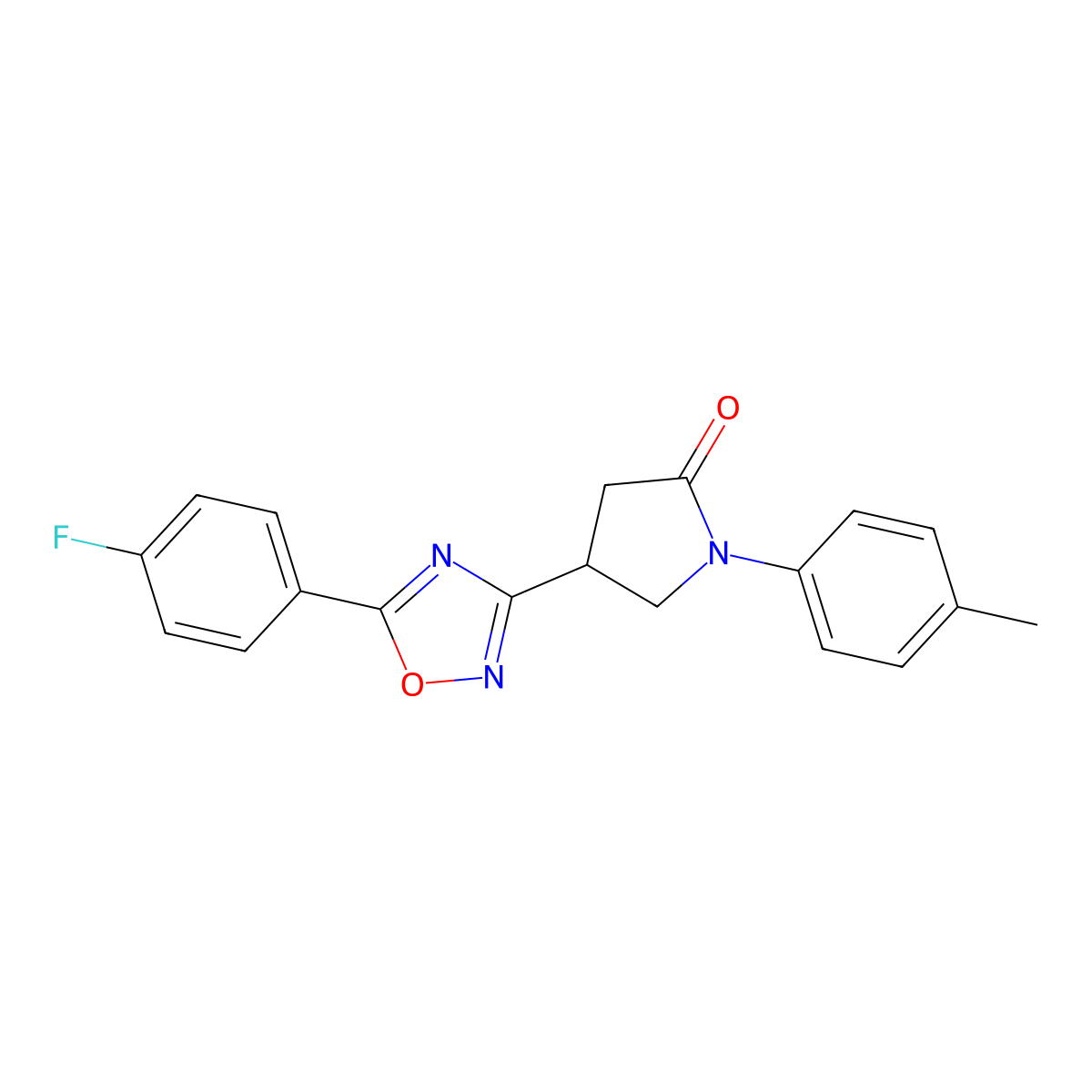 4-[5-(4-Fluorophenyl)-1,2,4-oxadiazol-3-yl]-1-(4-methylphenyl)pyrrolidin-2-one molecular structure, CAS 1170466-15-5