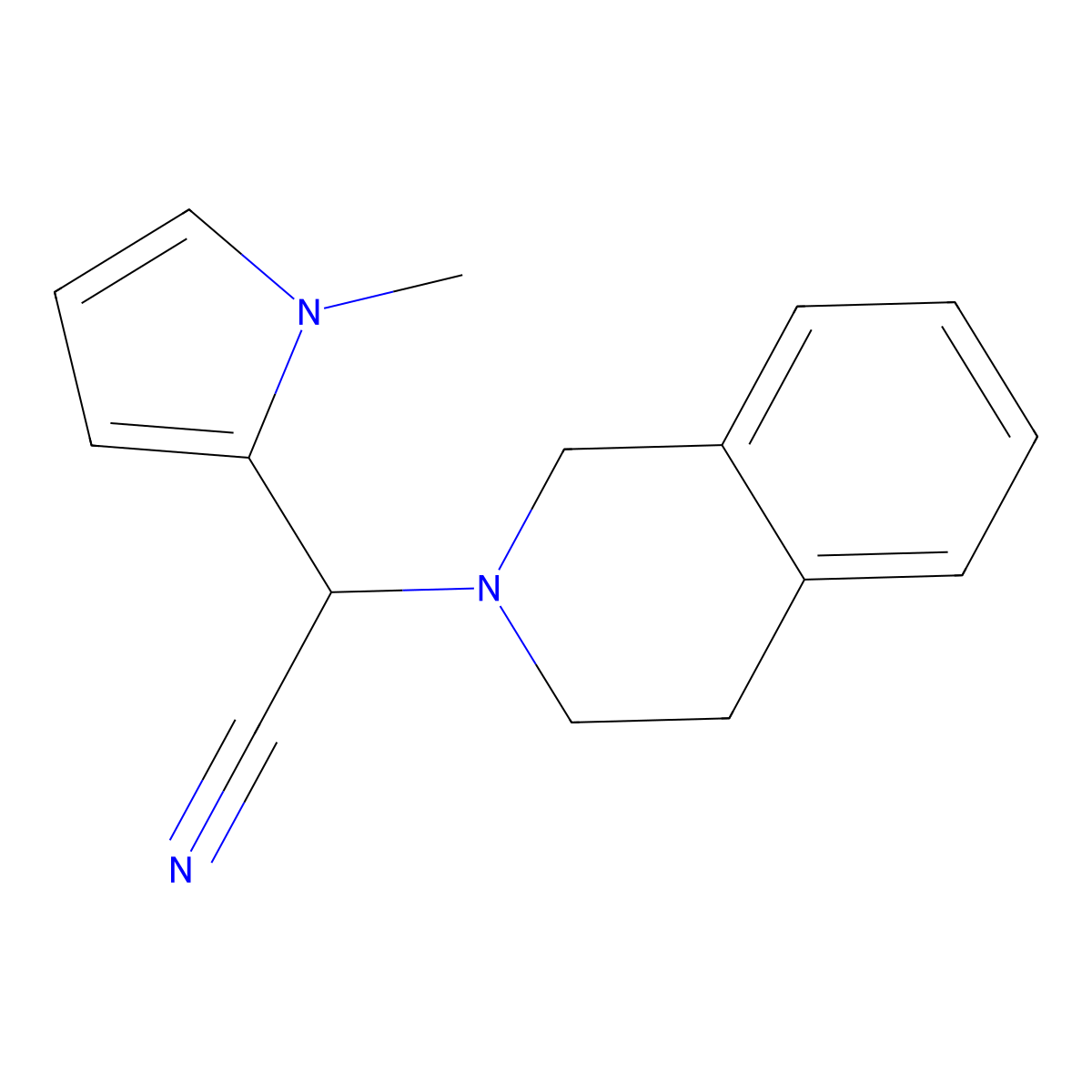 3,4-dihydroisoquinolin-2(1H)-yl(1-methyl-1H-pyrrol-2-yl)acetonitrile molecular structure, CAS 1170466-40-6